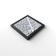 3D gedrucktes Stadtmodell Mannheim eingerahmt für deine Wand - CraftedCity
