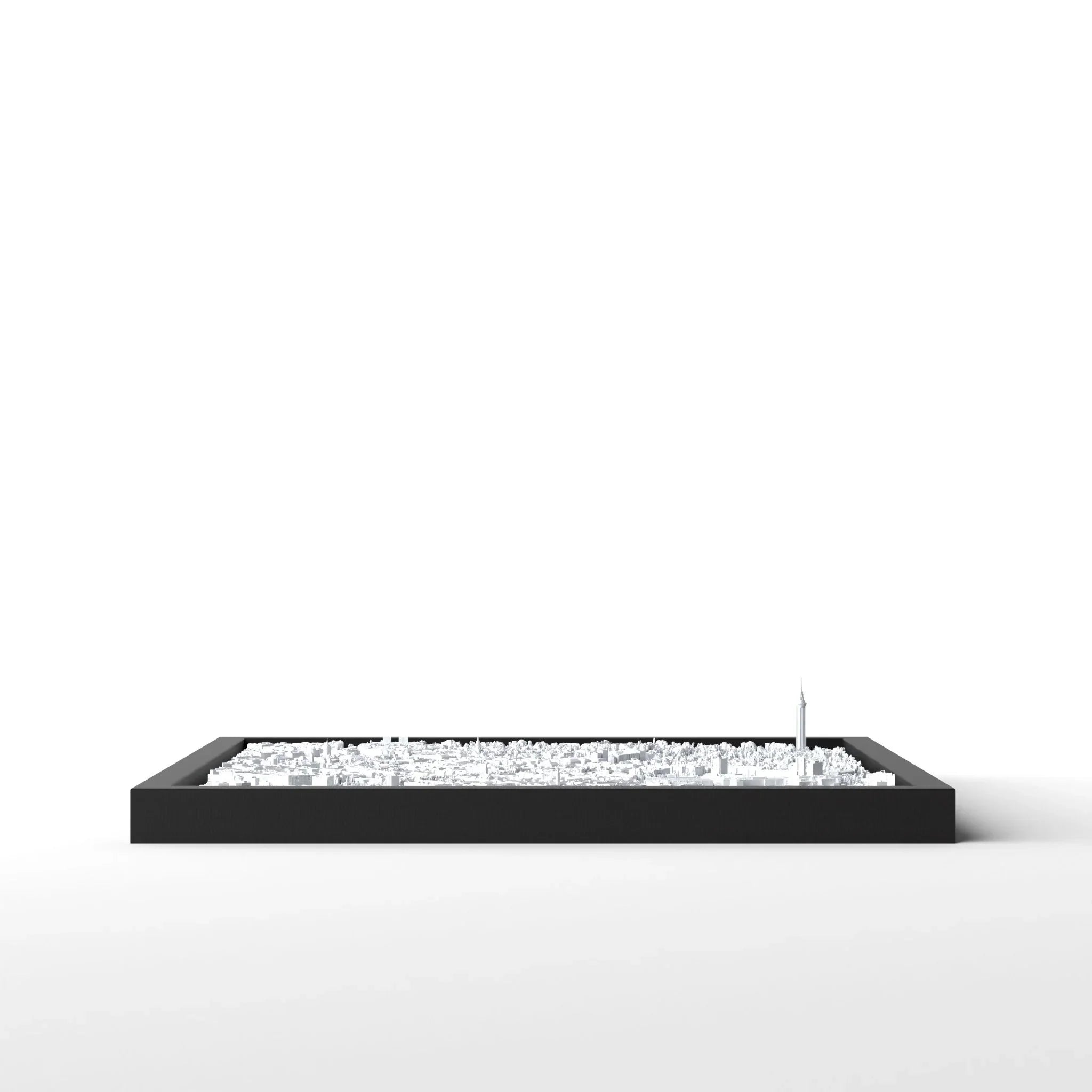 3D gedrucktes Stadtmodell Mannheim eingerahmt für deine Wand - CraftedCity