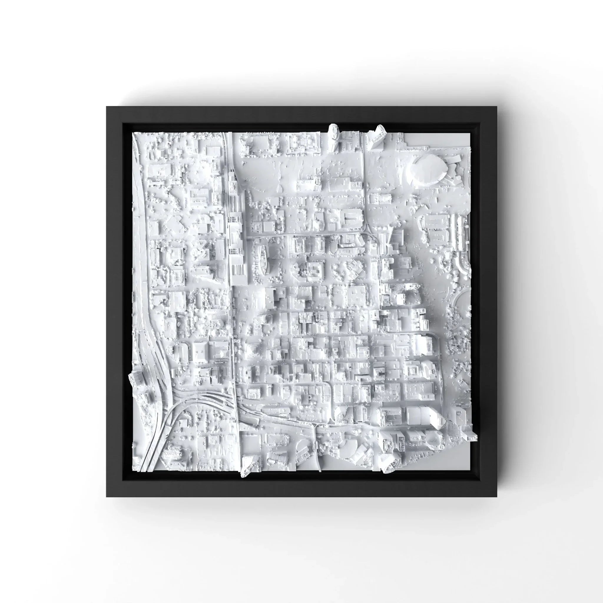 3D gedrucktes Stadtmodell Miami eingerahmt für deine Wand - CraftedCity