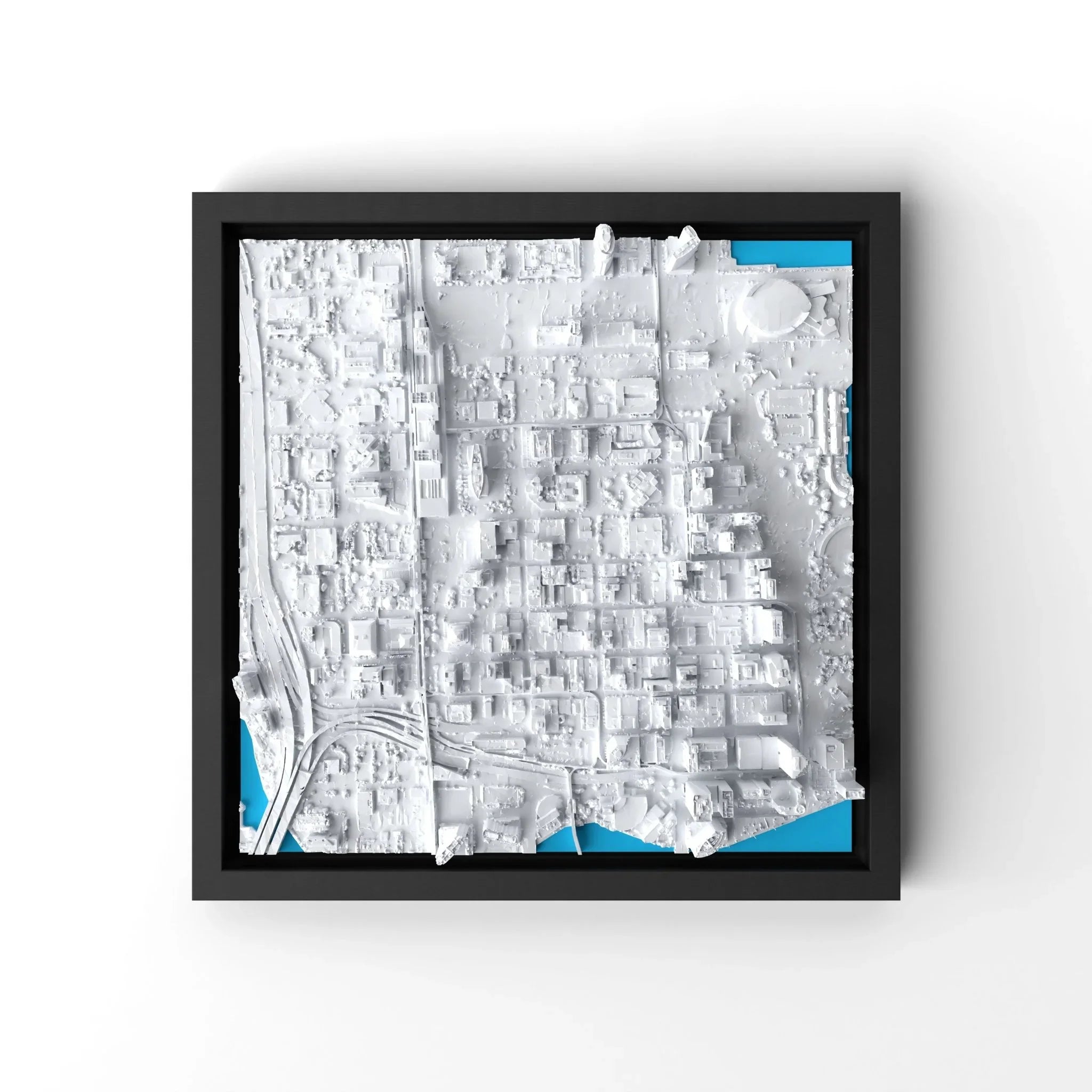 3D gedrucktes Stadtmodell Miami eingerahmt für deine Wand - CraftedCity