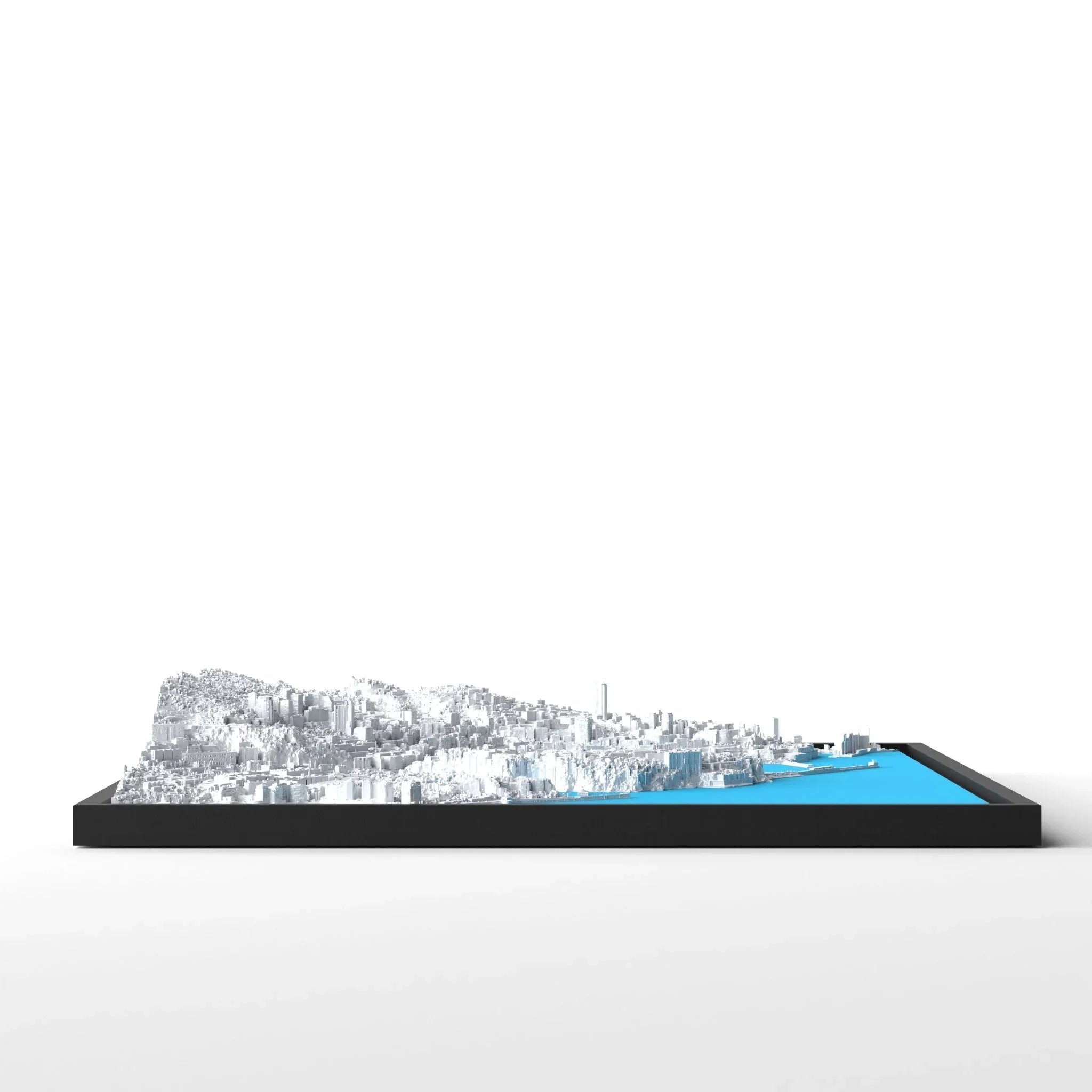 3D gedrucktes Stadtmodell Monaco eingerahmt für deine Wand - CraftedCity