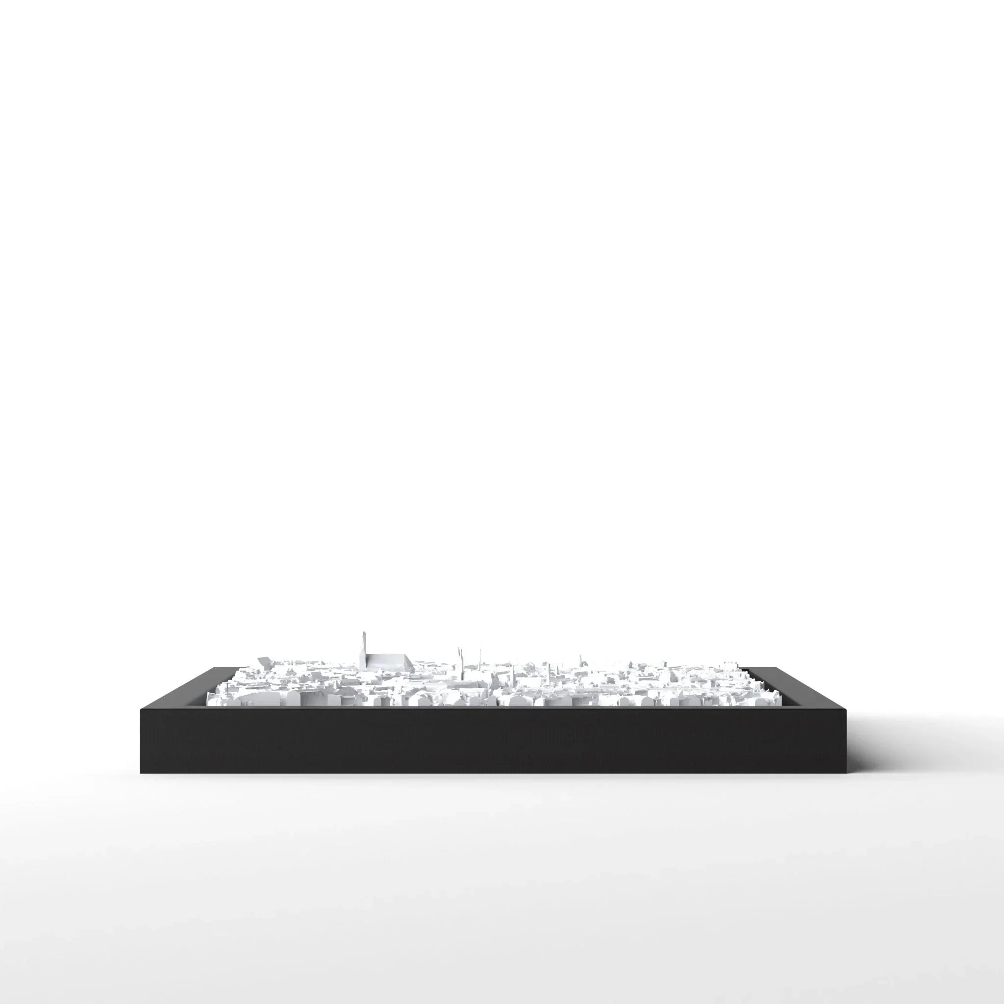 3D gedrucktes Stadtmodell München eingerahmt für deine Wand - CraftedCity