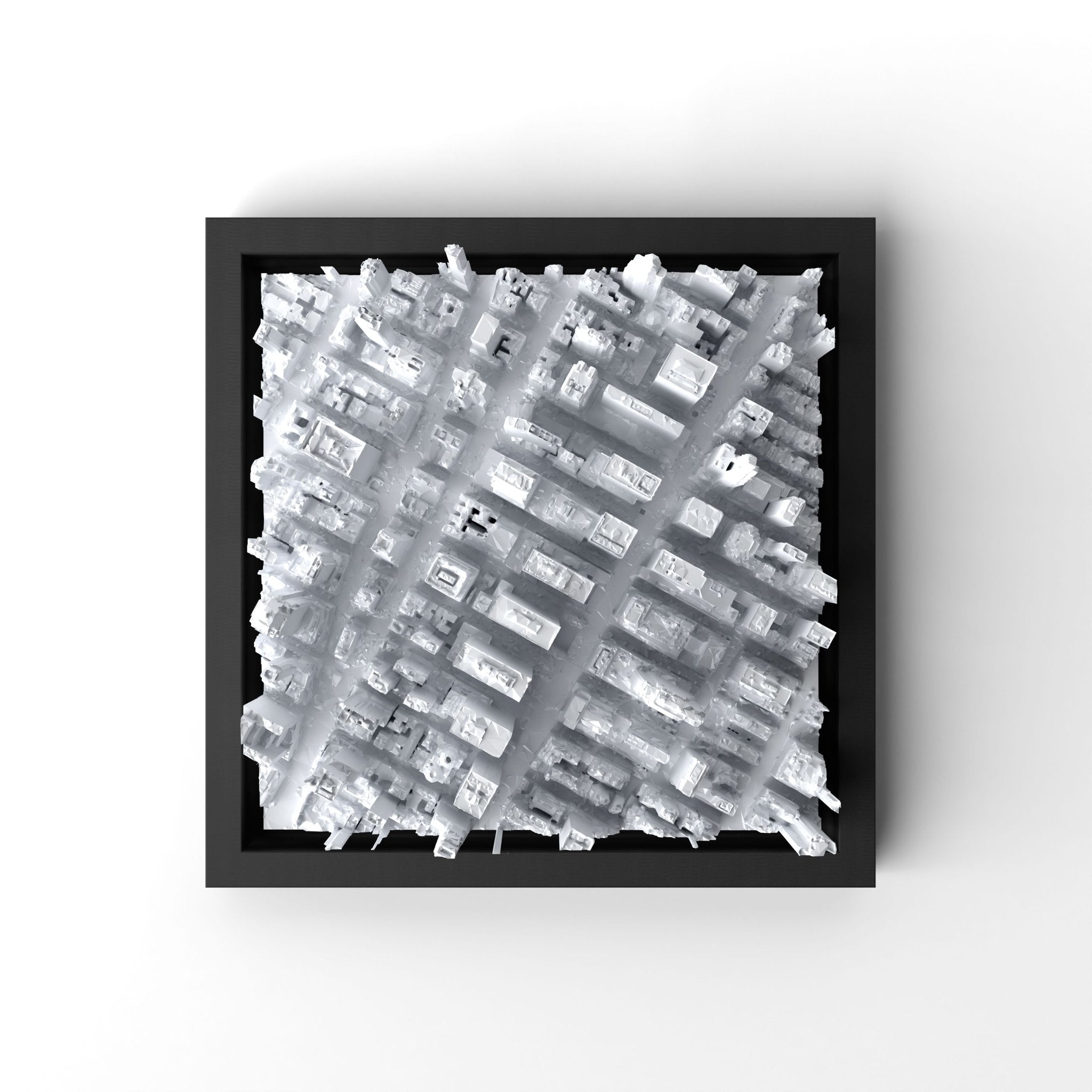 3D gedrucktes Stadtmodell New York - Midtown Manhatten eingerahmt für deine Wand - CraftedCity