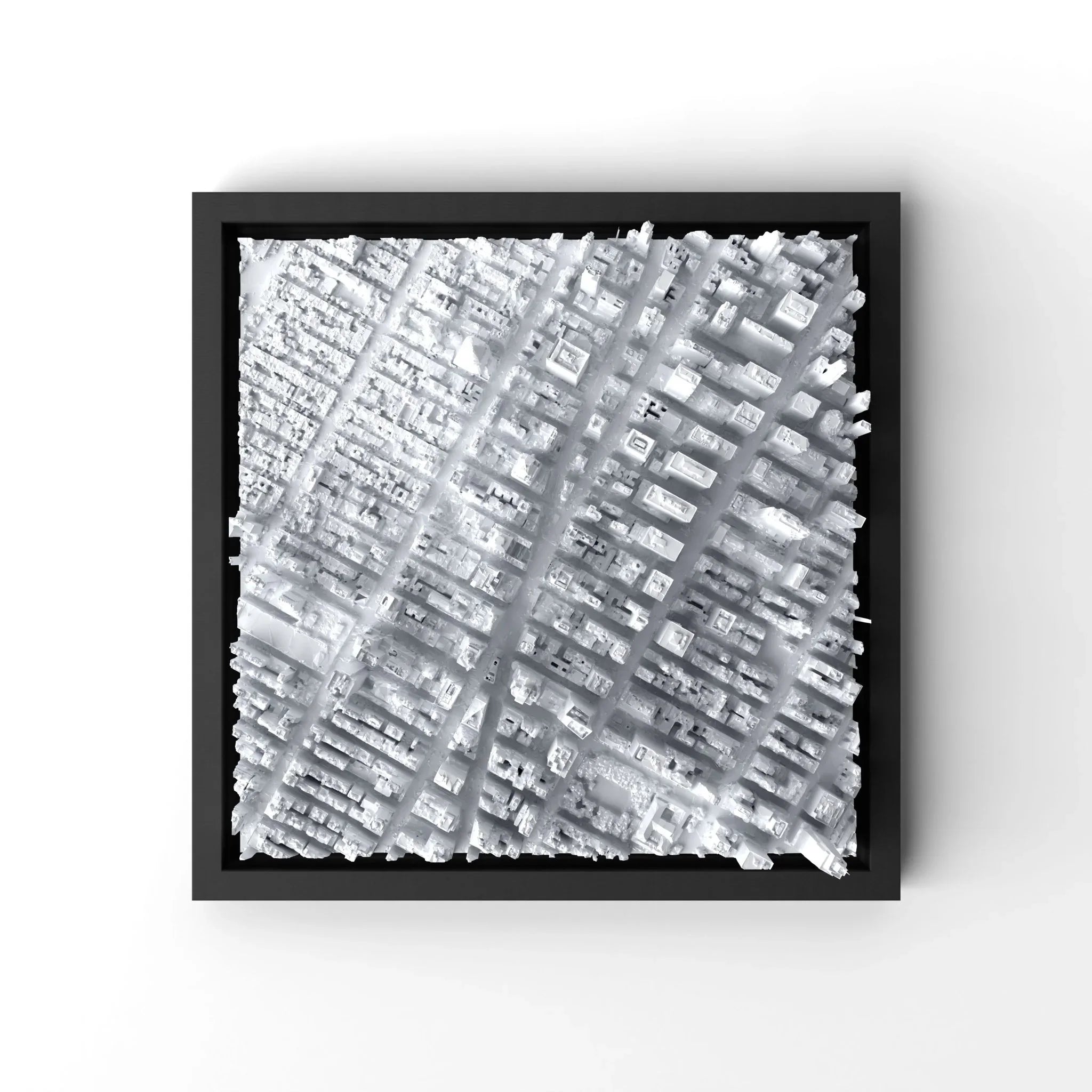 3D gedrucktes Stadtmodell New York - Times Square eingerahmt für deine Wand - CraftedCity