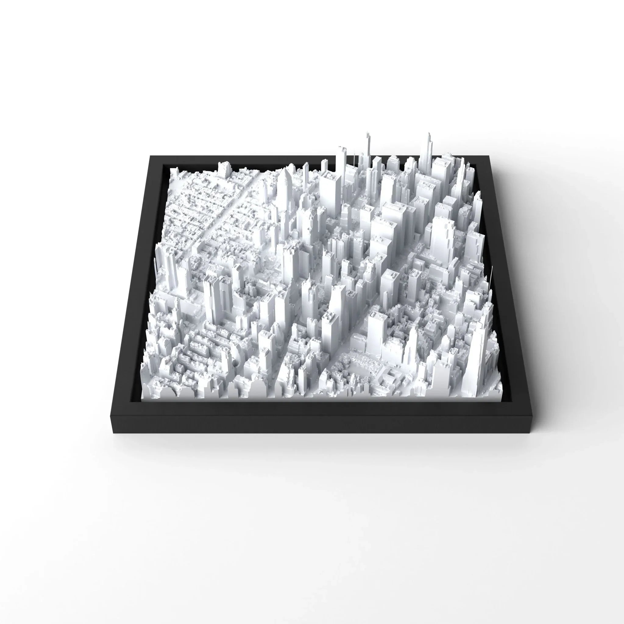 3D gedrucktes Stadtmodell New York - Times Square eingerahmt für deine Wand - CraftedCity