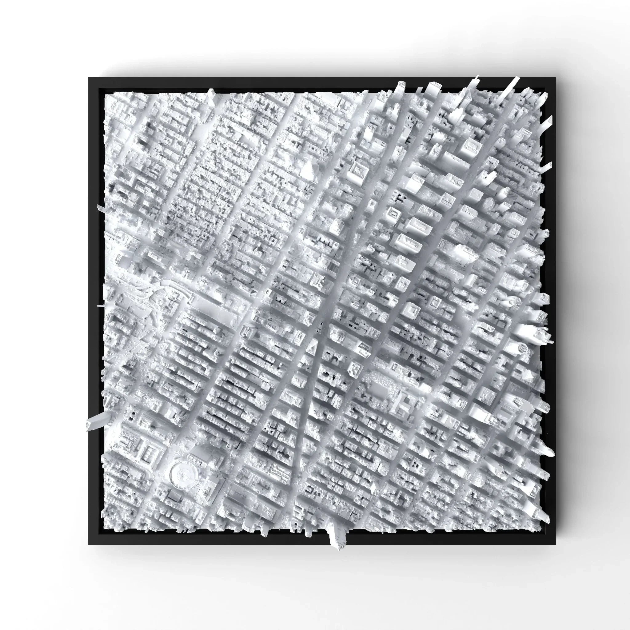 3D gedrucktes Stadtmodell New York - Times Square eingerahmt für deine Wand - CraftedCity