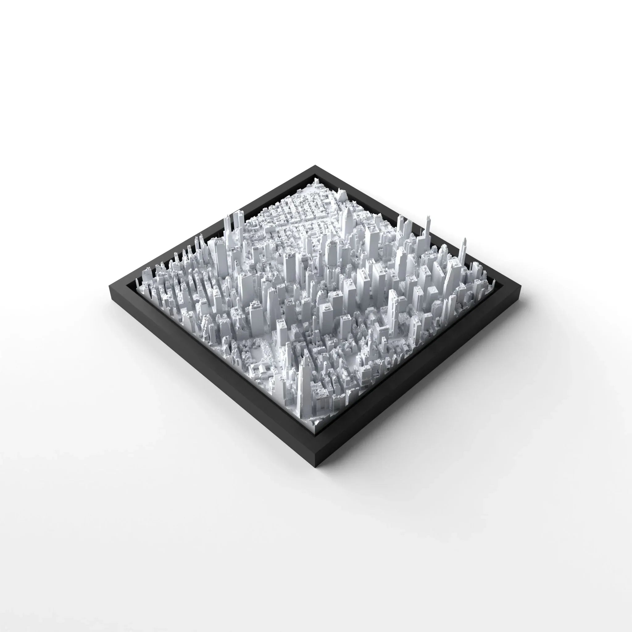 3D gedrucktes Stadtmodell New York - Times Square eingerahmt für deine Wand - CraftedCity