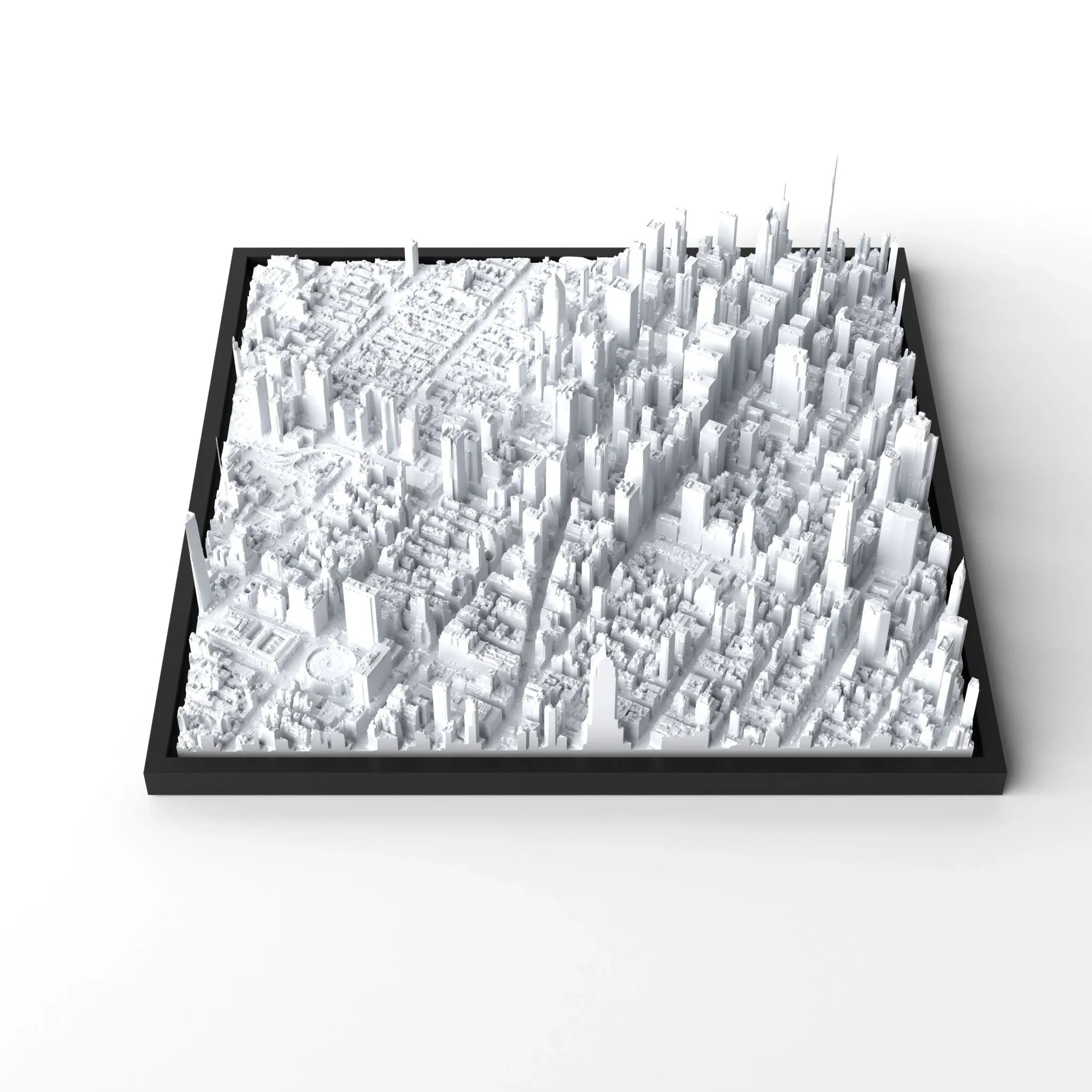 3D gedrucktes Stadtmodell New York - Times Square eingerahmt für deine Wand - CraftedCity