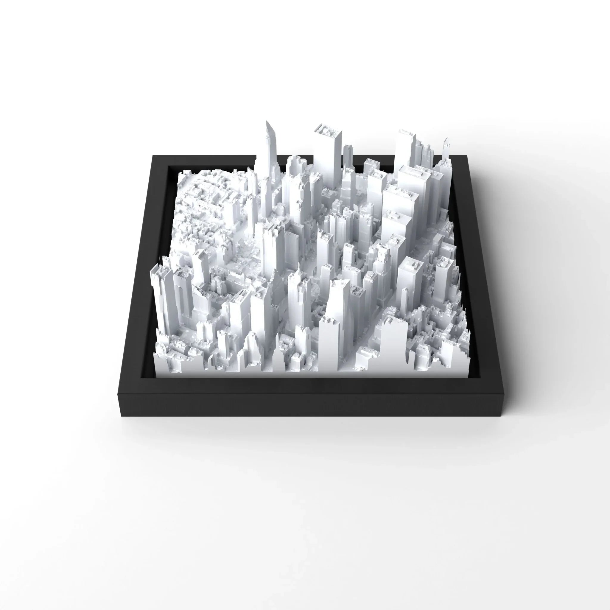 3D gedrucktes Stadtmodell New York - Times Square eingerahmt für deine Wand - CraftedCity