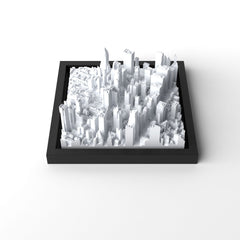 3D gedrucktes Stadtmodell New York - Times Square eingerahmt für deine Wand - CraftedCity