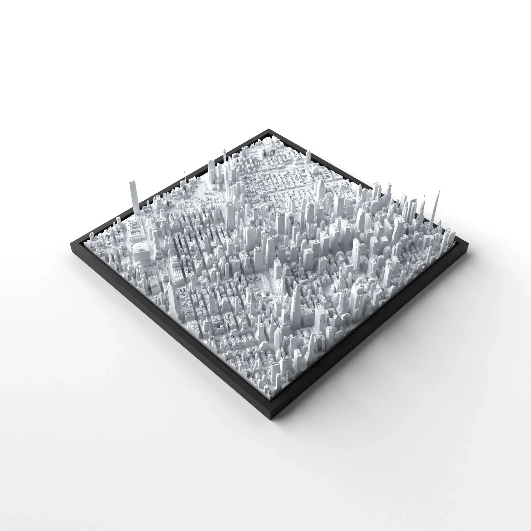 3D gedrucktes Stadtmodell New York - Times Square eingerahmt für deine Wand - CraftedCity