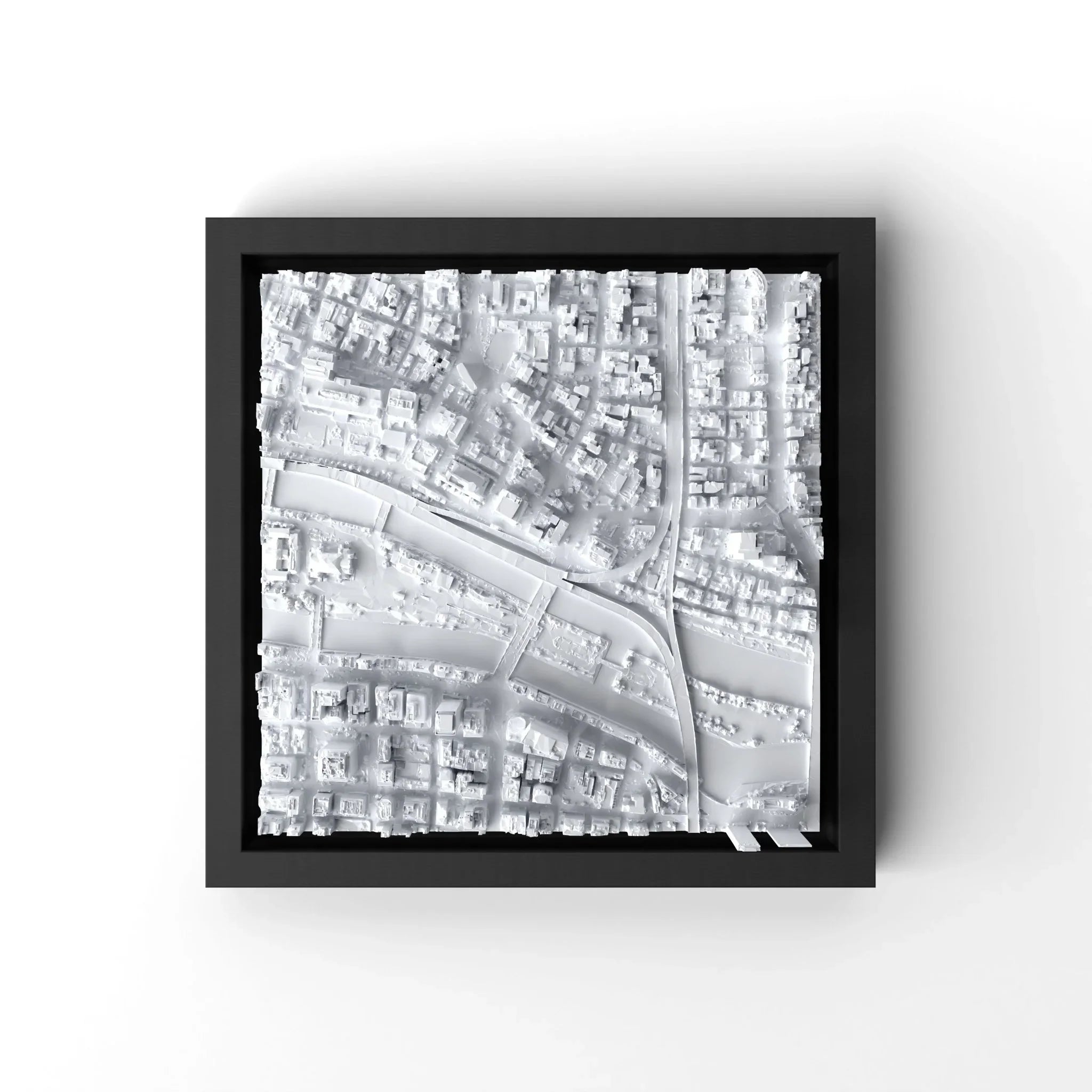 3D gedrucktes Stadtmodell Osaka eingerahmt für deine Wand - CraftedCity