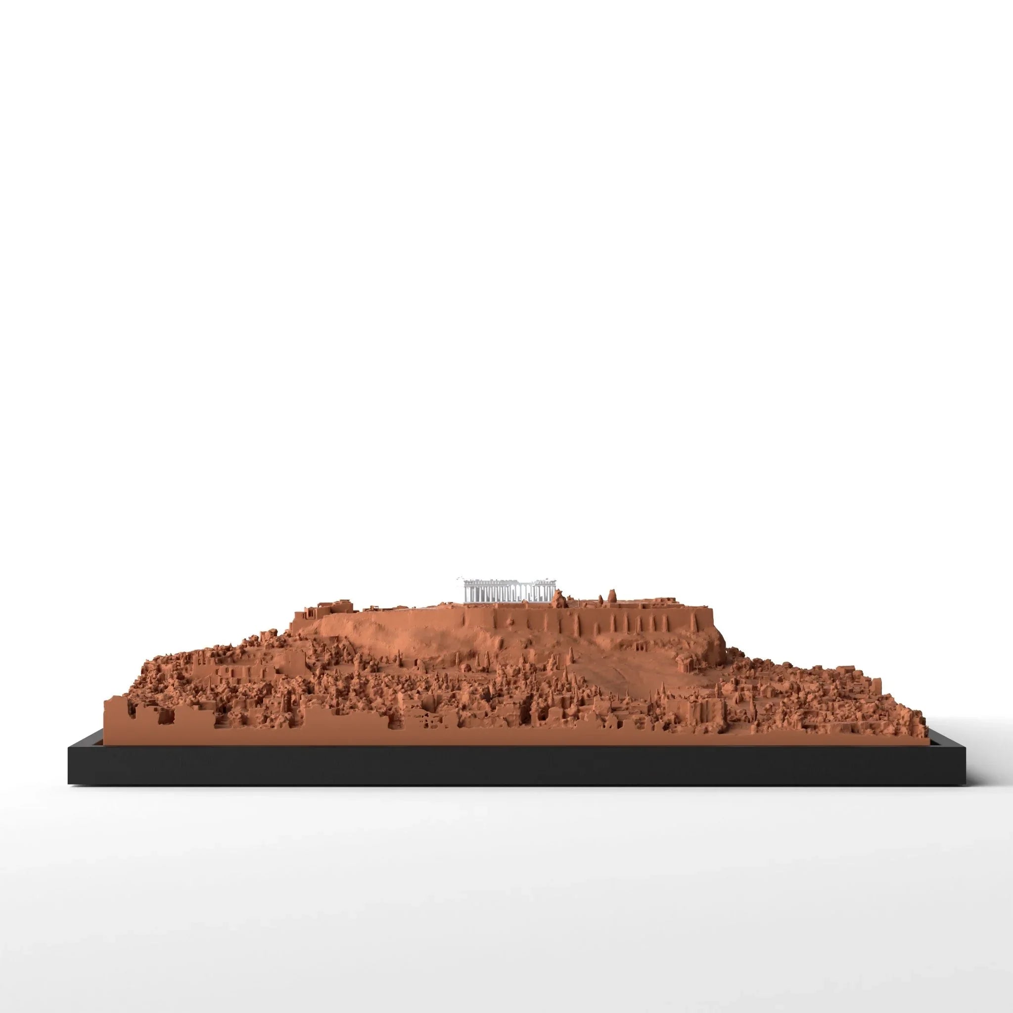 3D gedrucktes Stadtmodell Parthenon (Athen) eingerahmt für deine Wand - CraftedCity