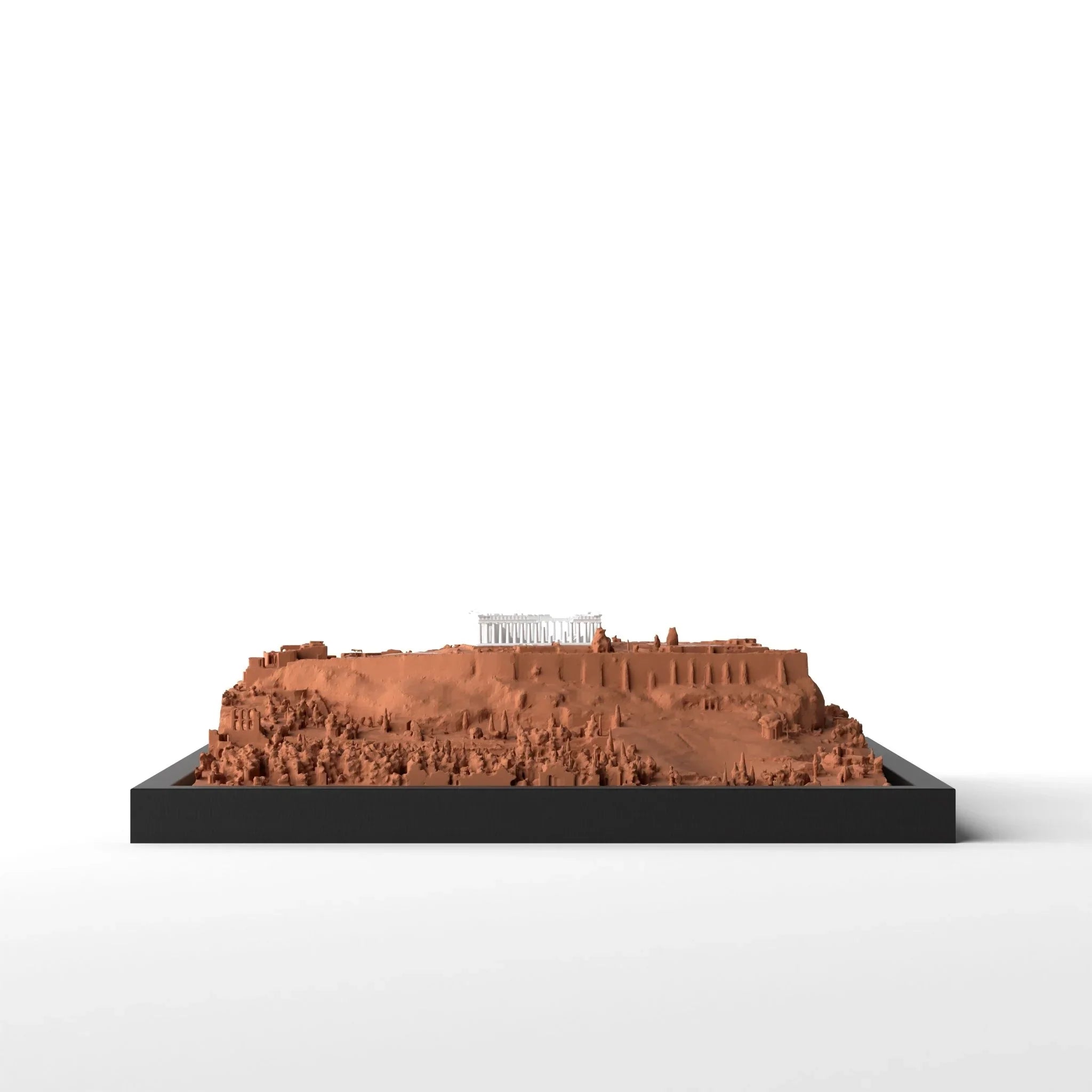 3D gedrucktes Stadtmodell Parthenon (Athen) eingerahmt für deine Wand - CraftedCity