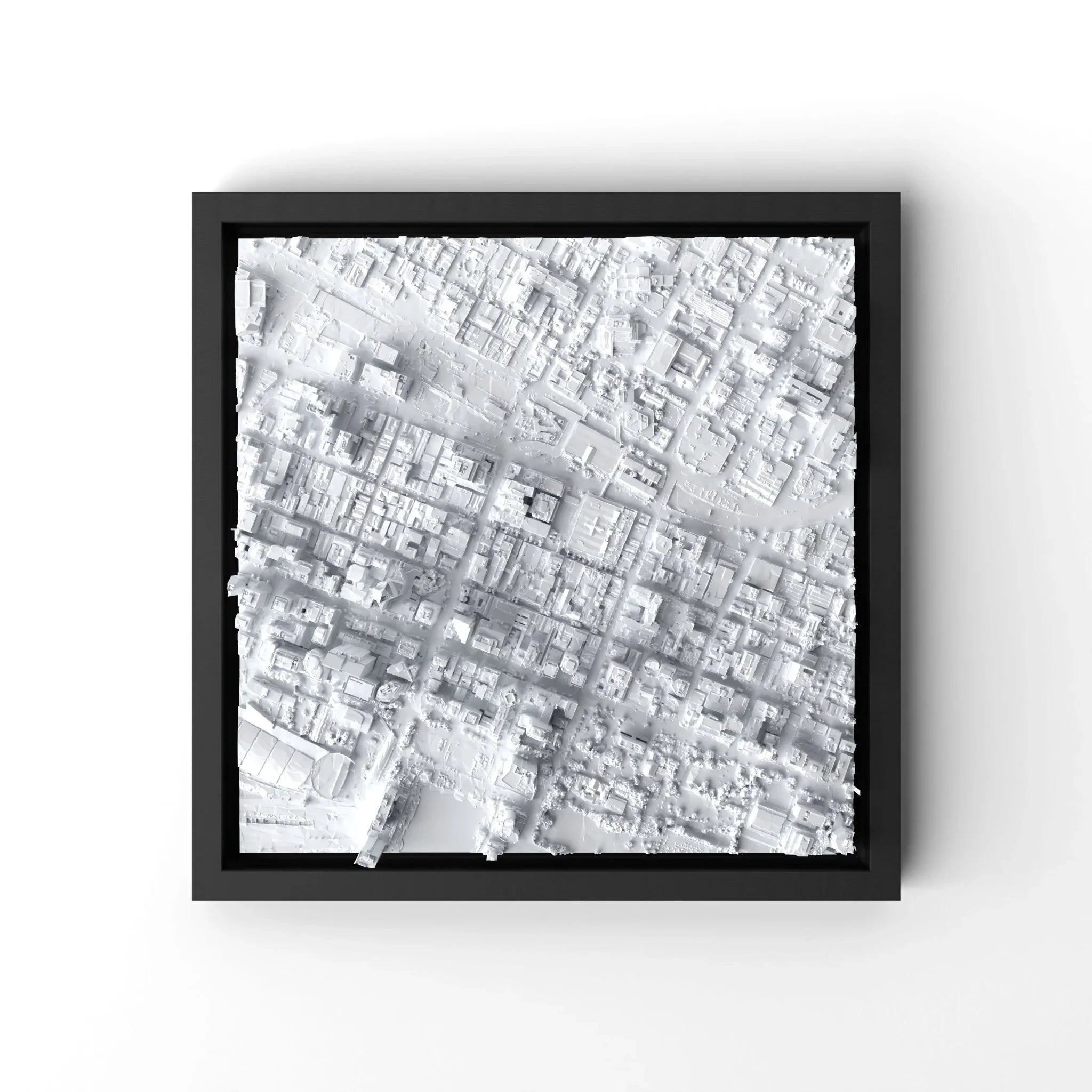 3D gedrucktes Stadtmodell Perth eingerahmt für deine Wand - CraftedCity