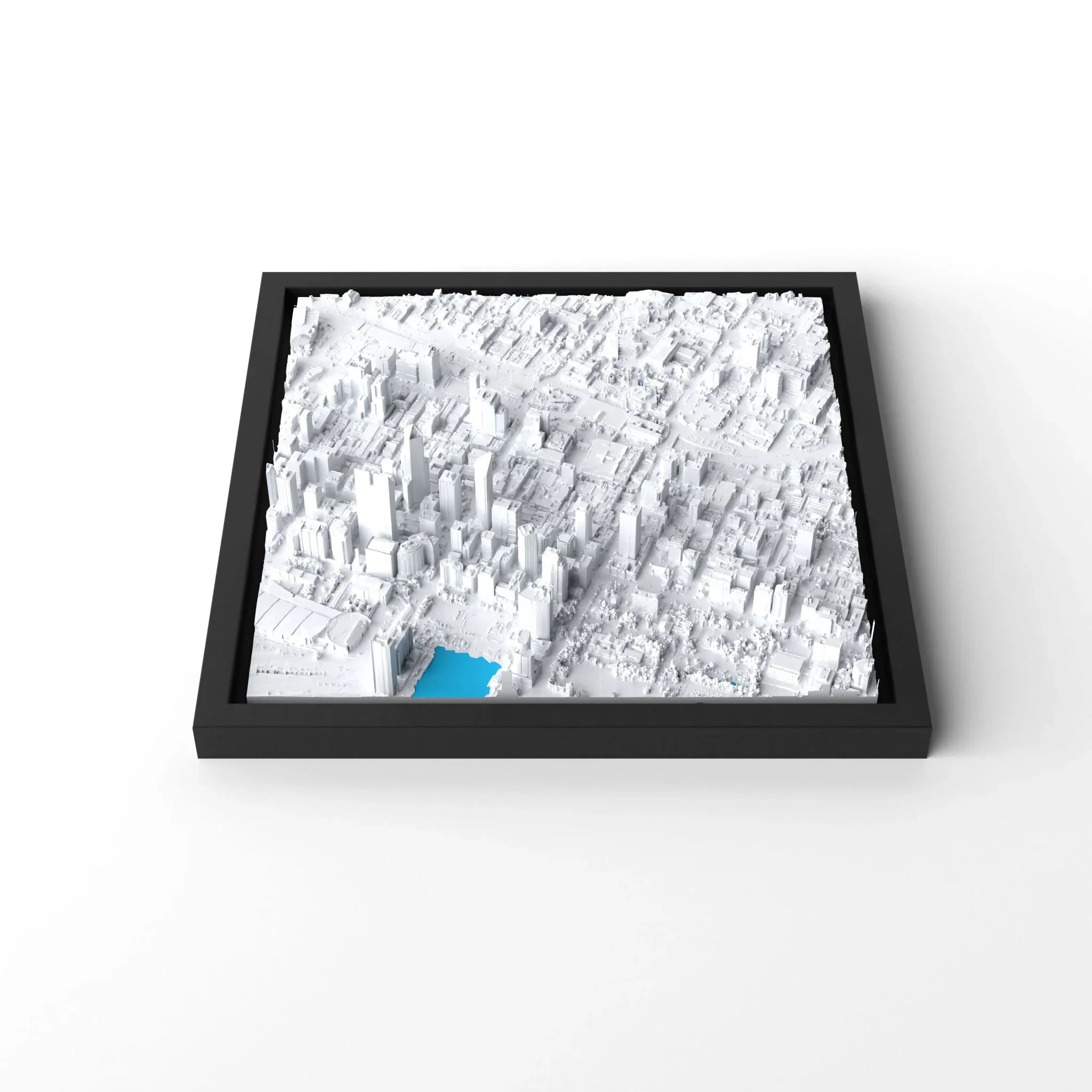 3D gedrucktes Stadtmodell Perth eingerahmt für deine Wand - CraftedCity