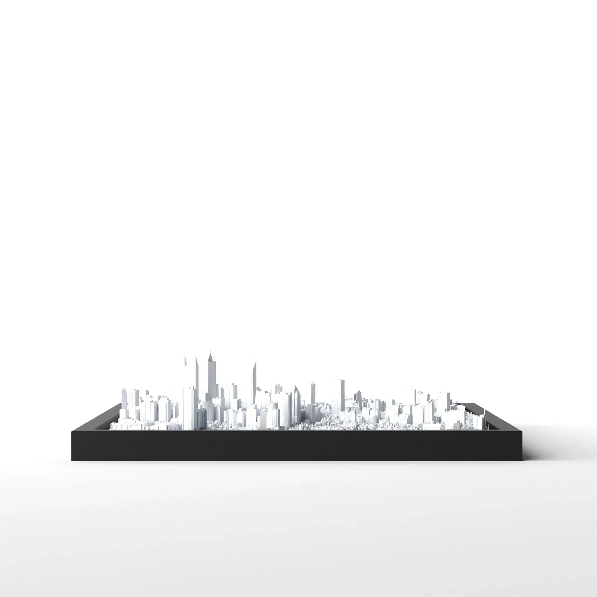 3D gedrucktes Stadtmodell Perth eingerahmt für deine Wand - CraftedCity