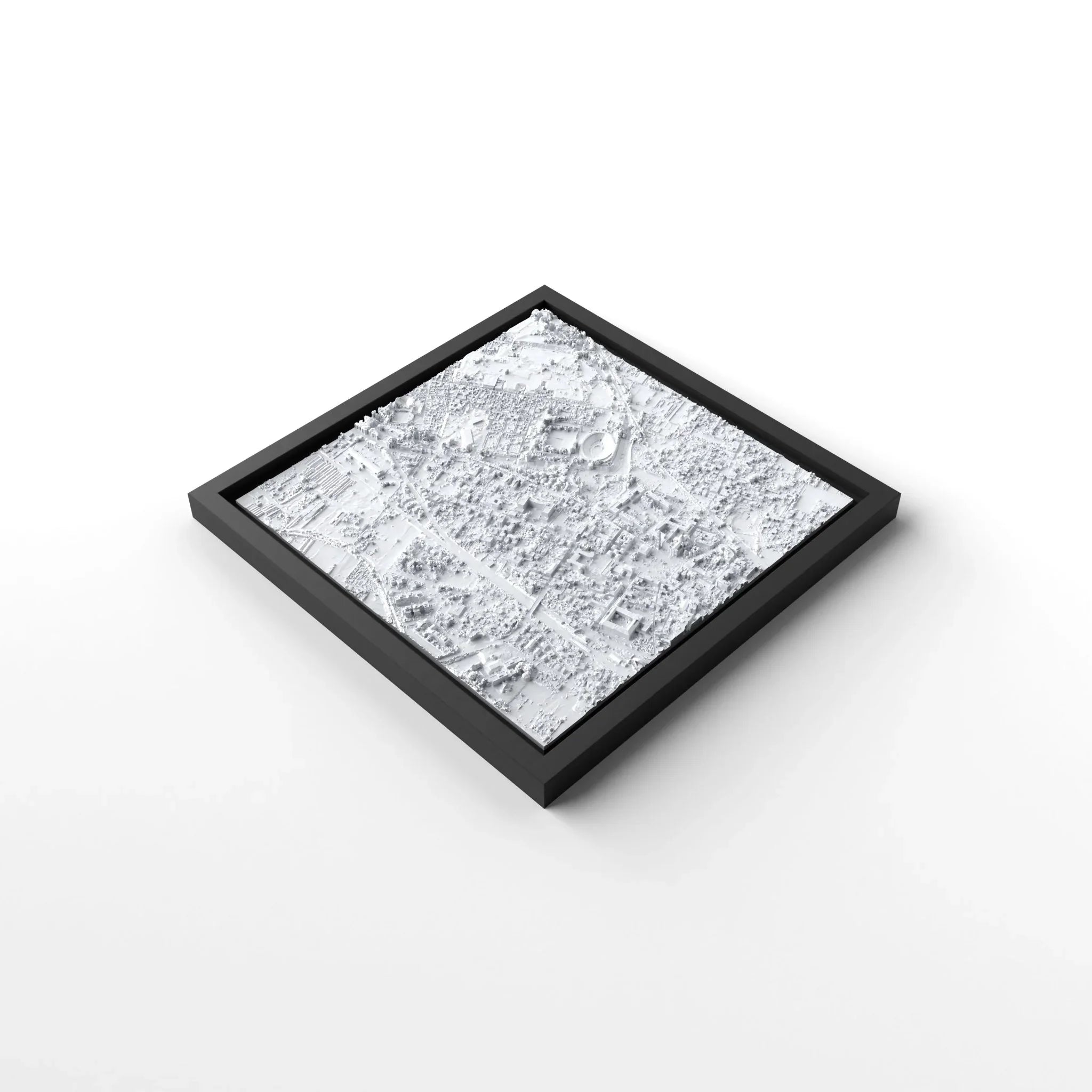 3D gedrucktes Stadtmodell Pompeii eingerahmt für deine Wand - CraftedCity