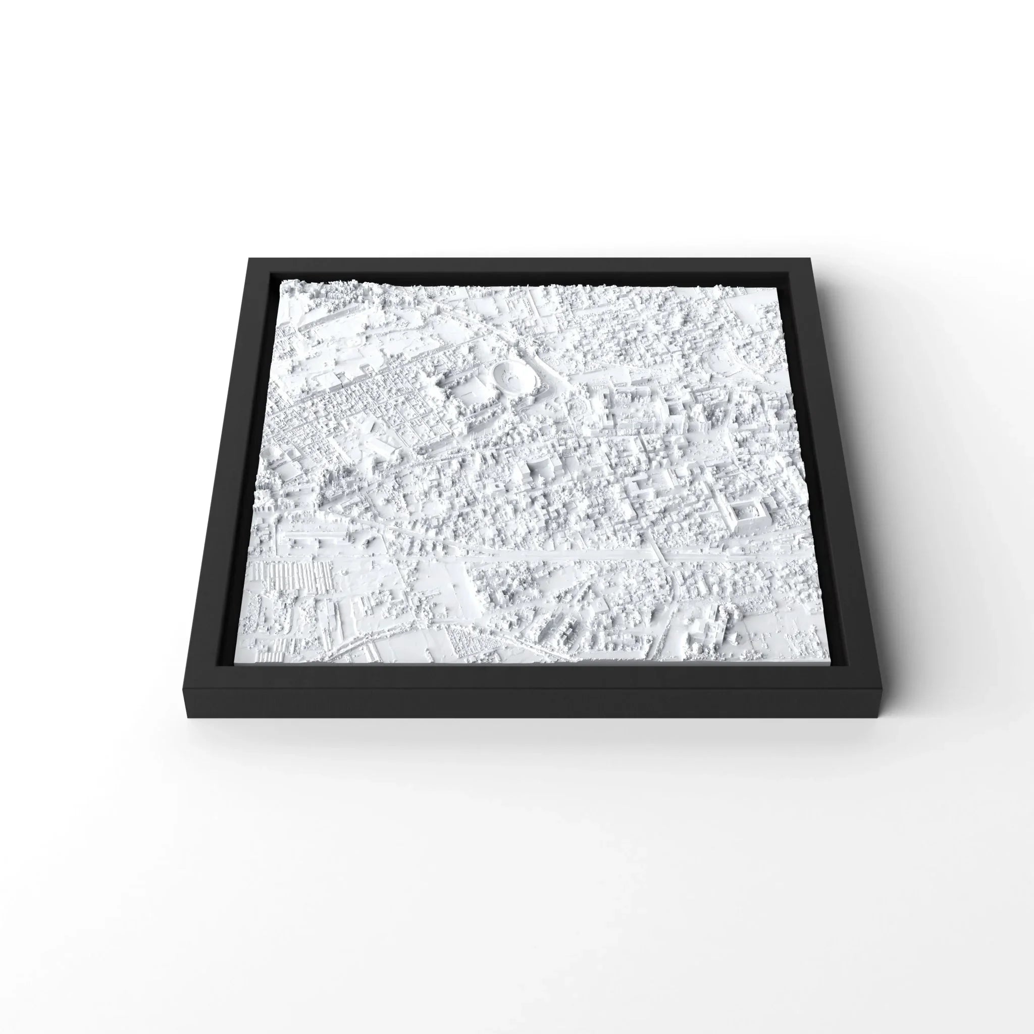 3D gedrucktes Stadtmodell Pompeii eingerahmt für deine Wand - CraftedCity