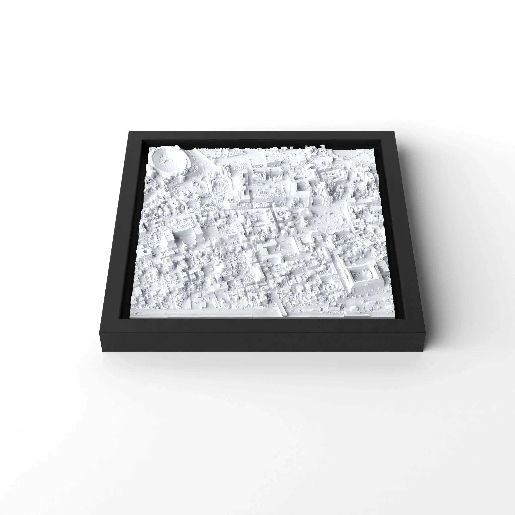 3D gedrucktes Stadtmodell Pompeii eingerahmt für deine Wand - CraftedCity