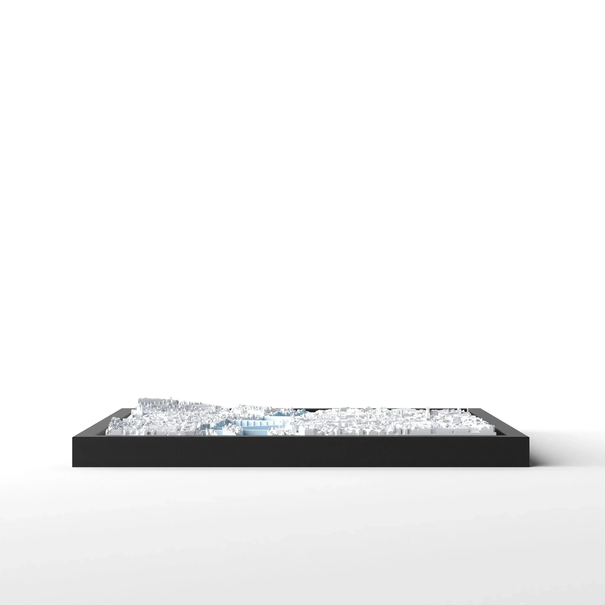 3D gedrucktes Stadtmodell Prag eingerahmt für deine Wand - CraftedCity