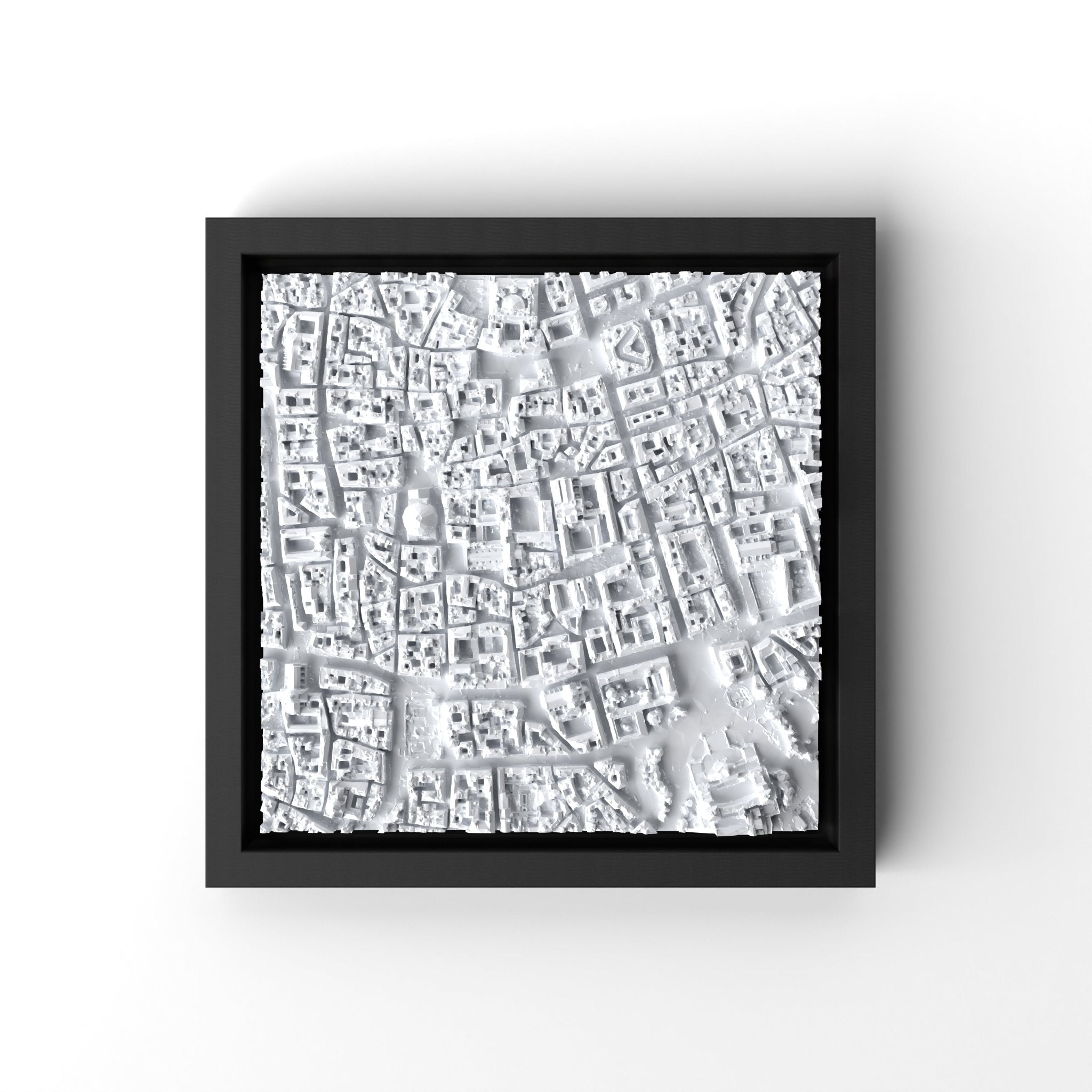 3D gedrucktes Stadtmodell Rom eingerahmt für deine Wand - CraftedCity