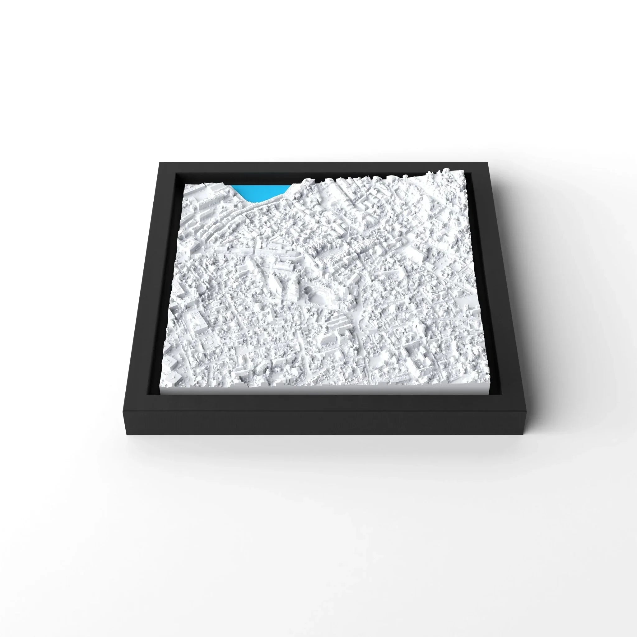 3D gedrucktes Stadtmodell Saint - Tropez eingerahmt für deine Wand - CraftedCity