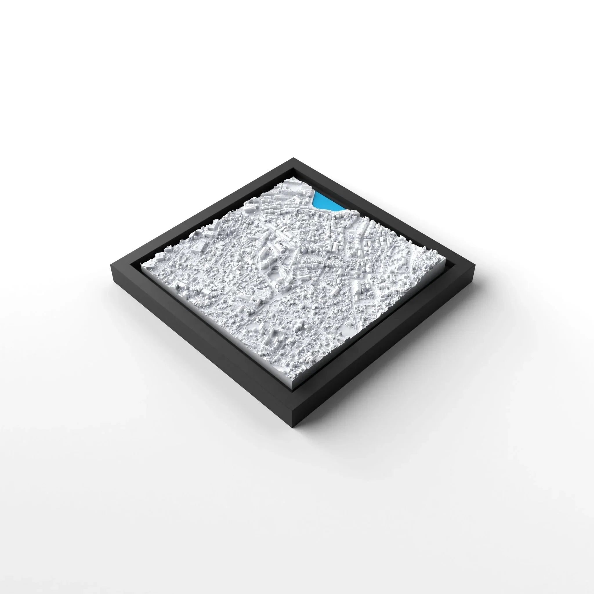 3D gedrucktes Stadtmodell Saint - Tropez eingerahmt für deine Wand - CraftedCity