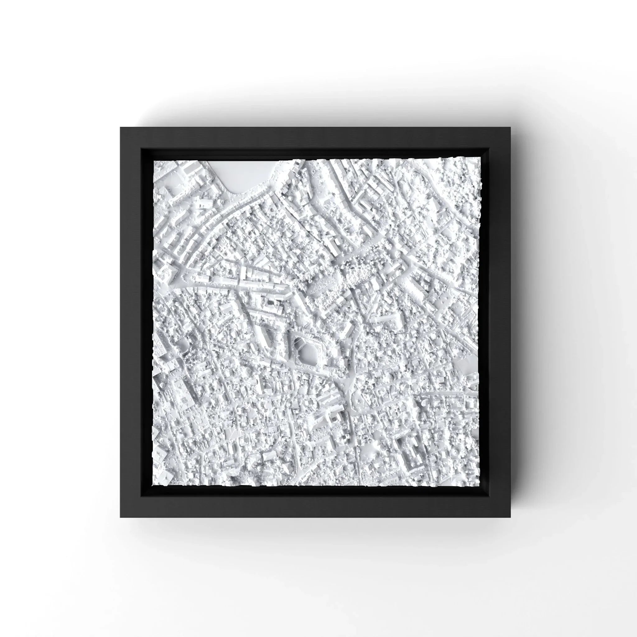 3D gedrucktes Stadtmodell Saint - Tropez eingerahmt für deine Wand - CraftedCity