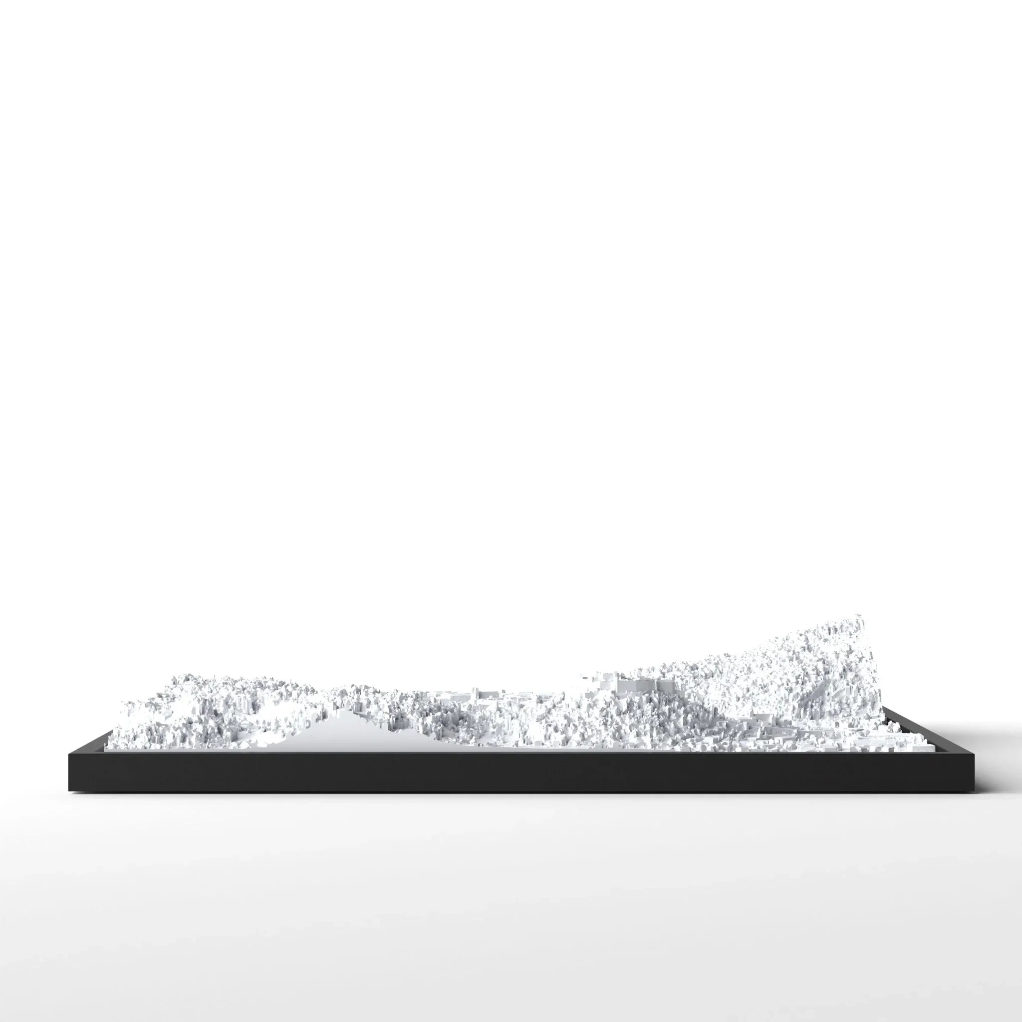 3D gedrucktes Stadtmodell Salzburg eingerahmt für deine Wand - CraftedCity