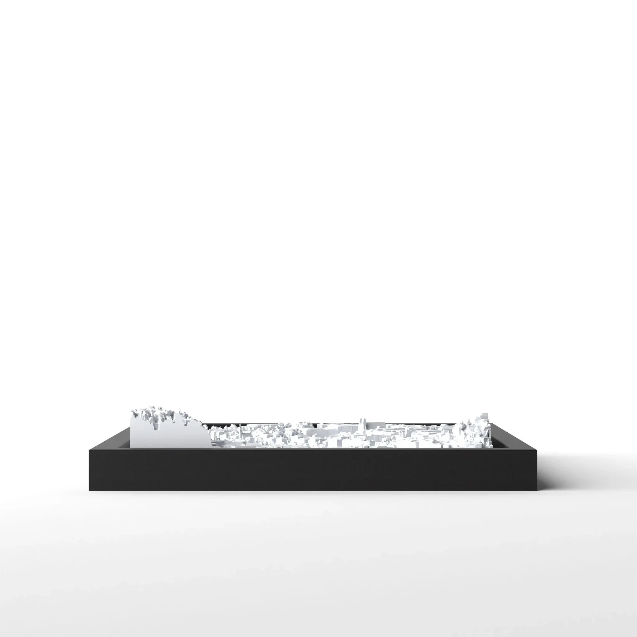 3D gedrucktes Stadtmodell Salzburg eingerahmt für deine Wand - CraftedCity