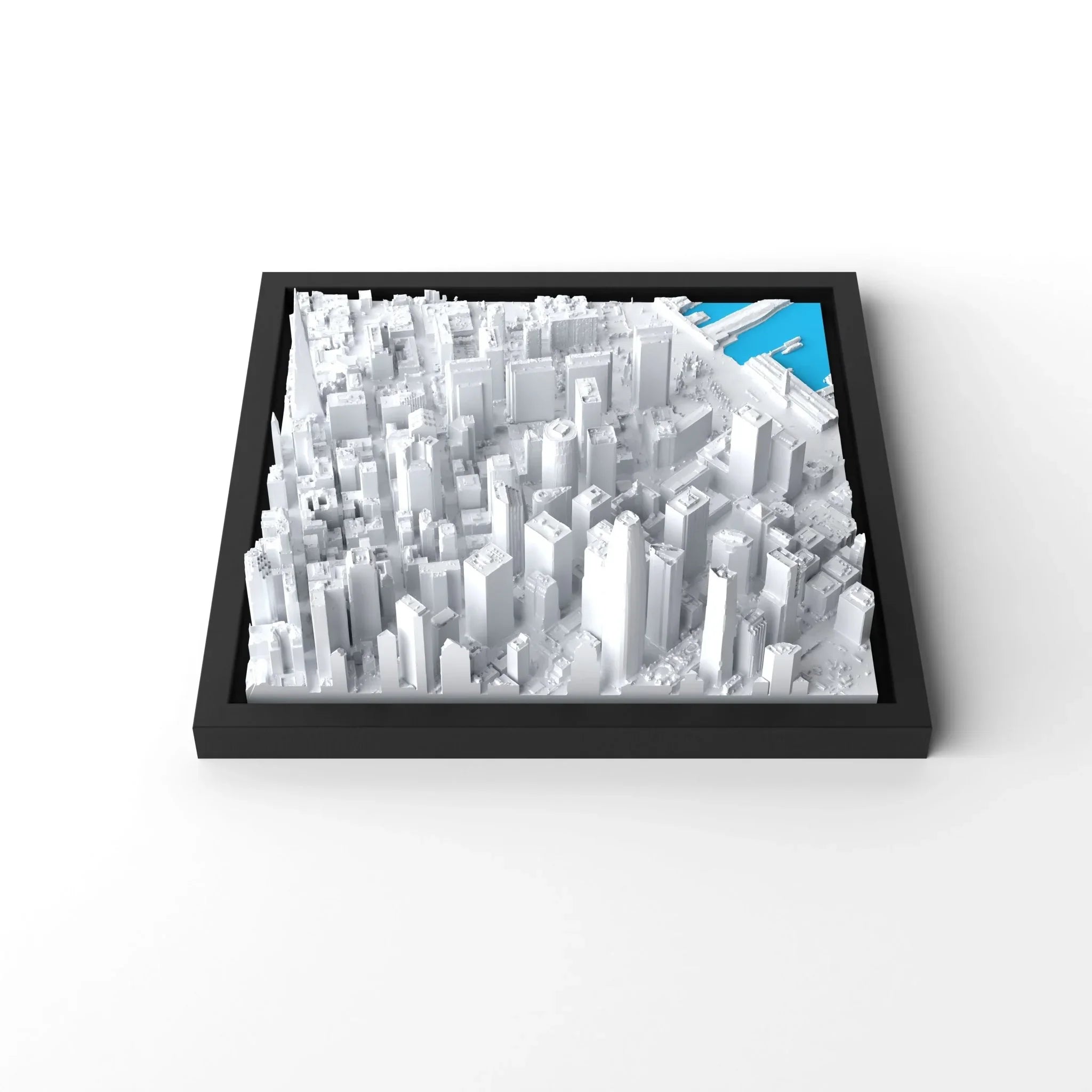3D gedrucktes Stadtmodell San Francisco eingerahmt für deine Wand - CraftedCity