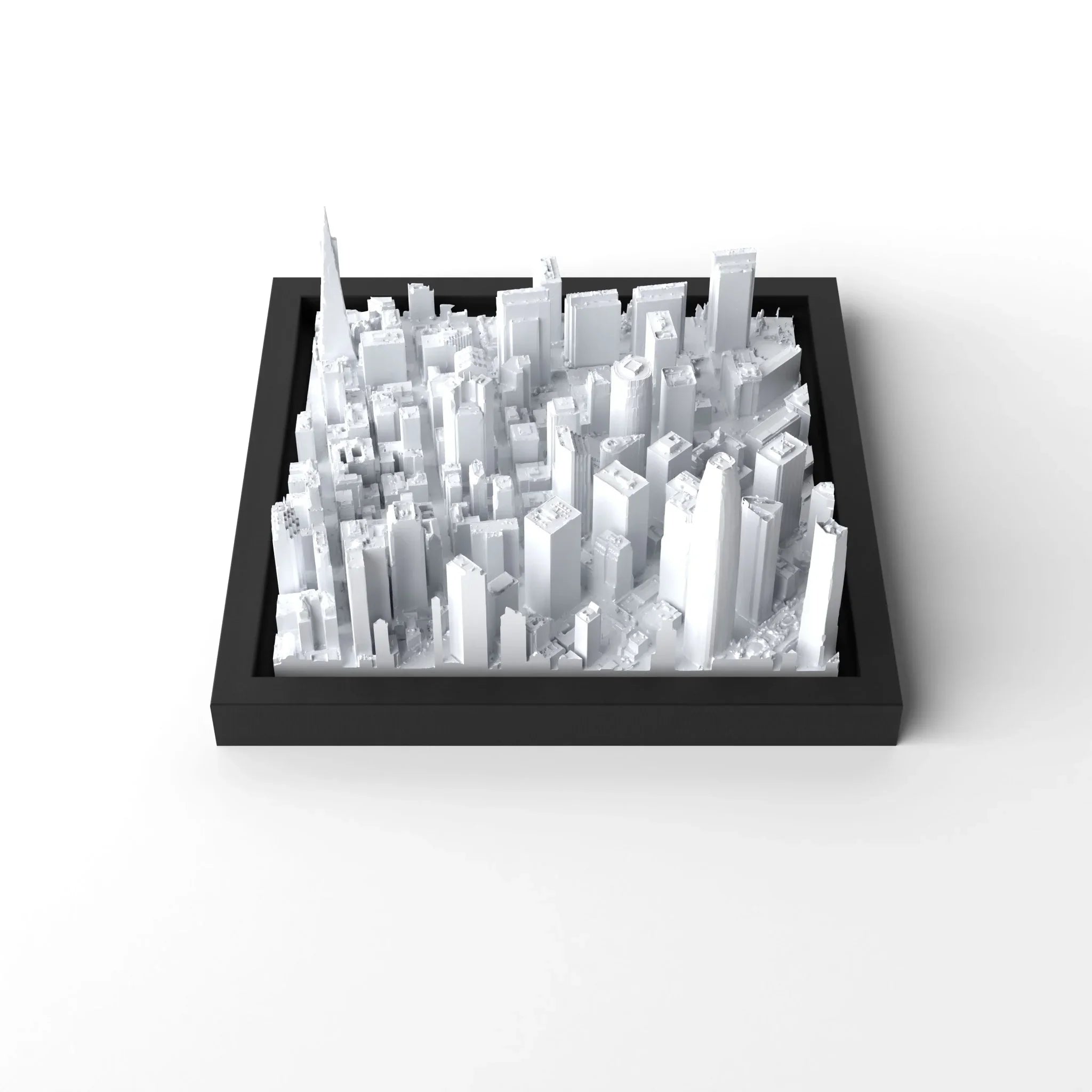 3D gedrucktes Stadtmodell San Francisco eingerahmt für deine Wand - CraftedCity