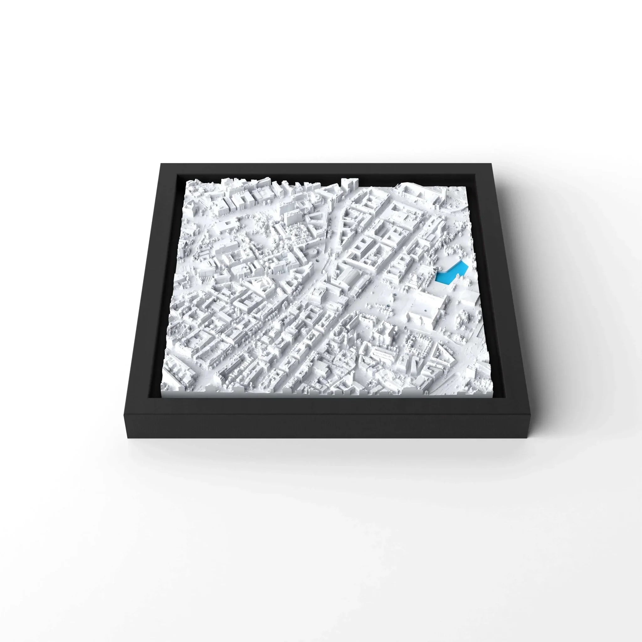 3D gedrucktes Stadtmodell Stuttgart eingerahmt für deine Wand - CraftedCity