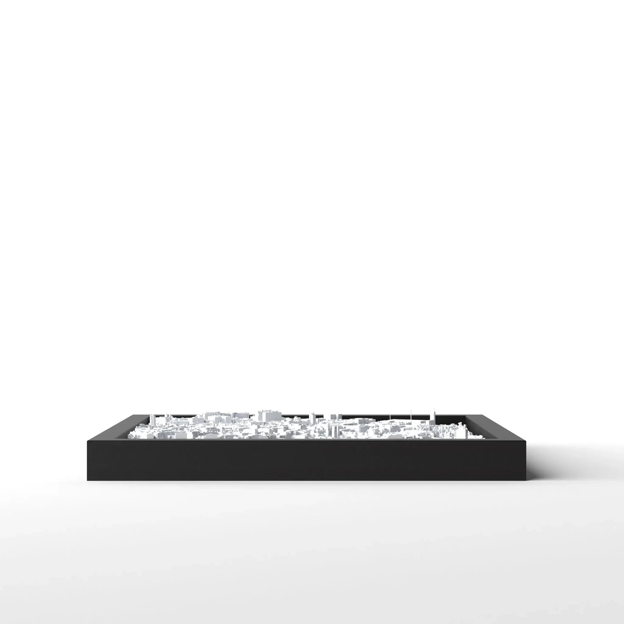 3D gedrucktes Stadtmodell Stuttgart eingerahmt für deine Wand - CraftedCity