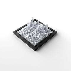 3D gedrucktes Stadtmodell Sydney eingerahmt für deine Wand - CraftedCity