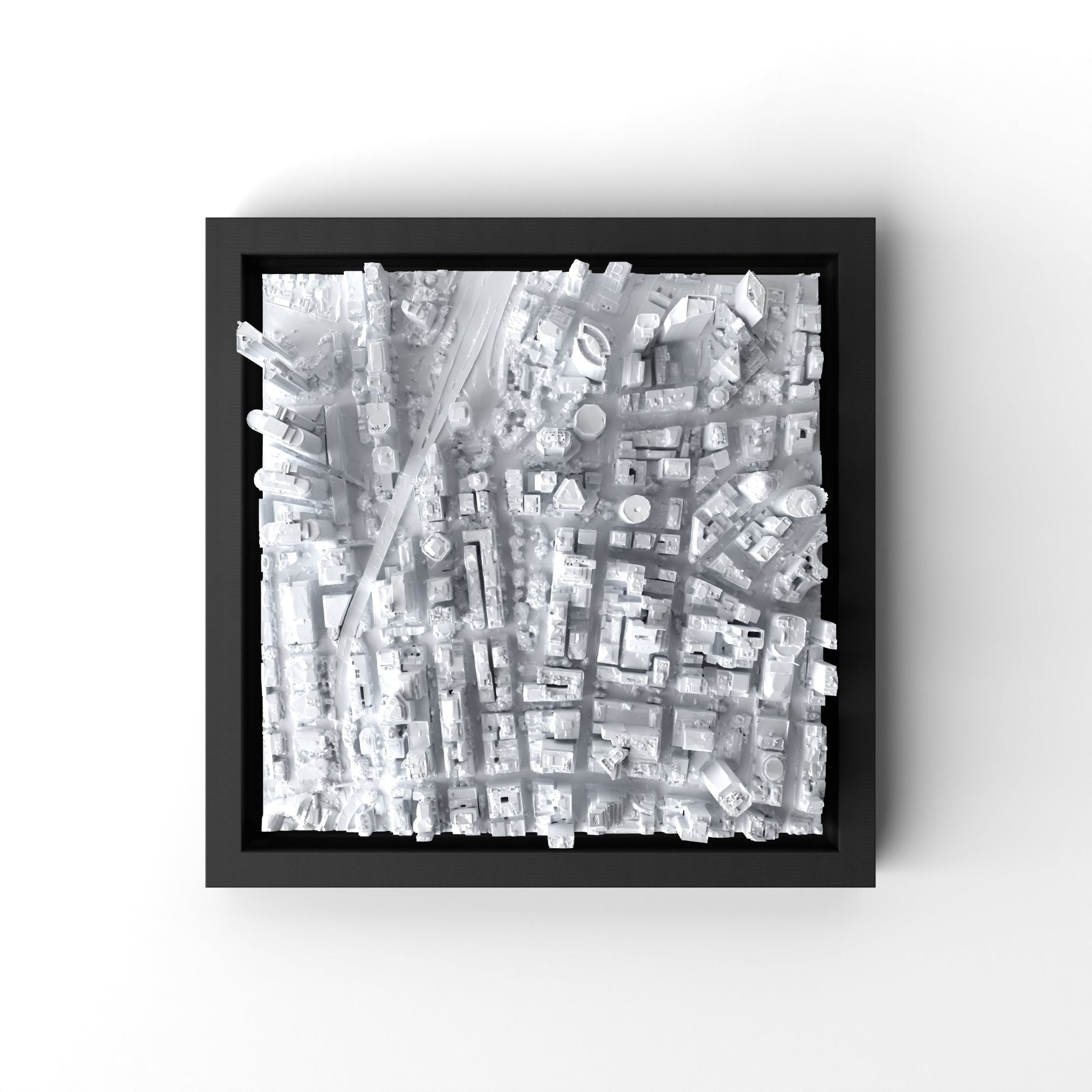 3D gedrucktes Stadtmodell Sydney eingerahmt für deine Wand - CraftedCity