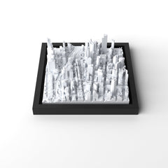 3D gedrucktes Stadtmodell Sydney eingerahmt für deine Wand - CraftedCity