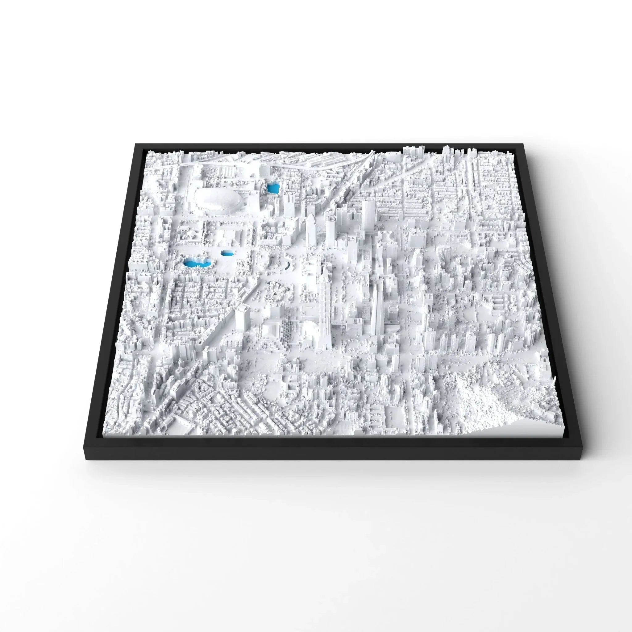 3D gedrucktes Stadtmodell Taipeh eingerahmt für deine Wand - CraftedCity
