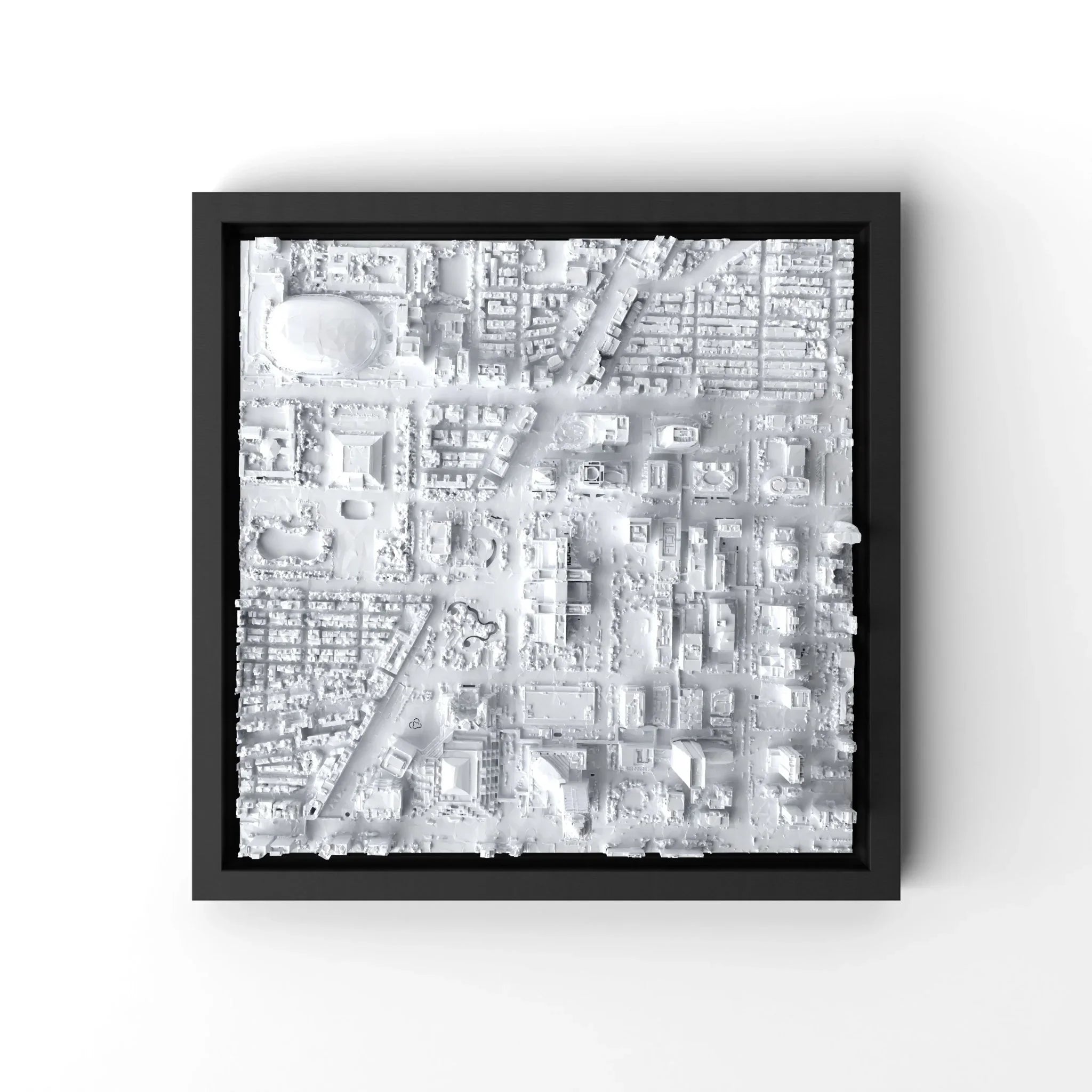 3D gedrucktes Stadtmodell Taipeh eingerahmt für deine Wand - CraftedCity