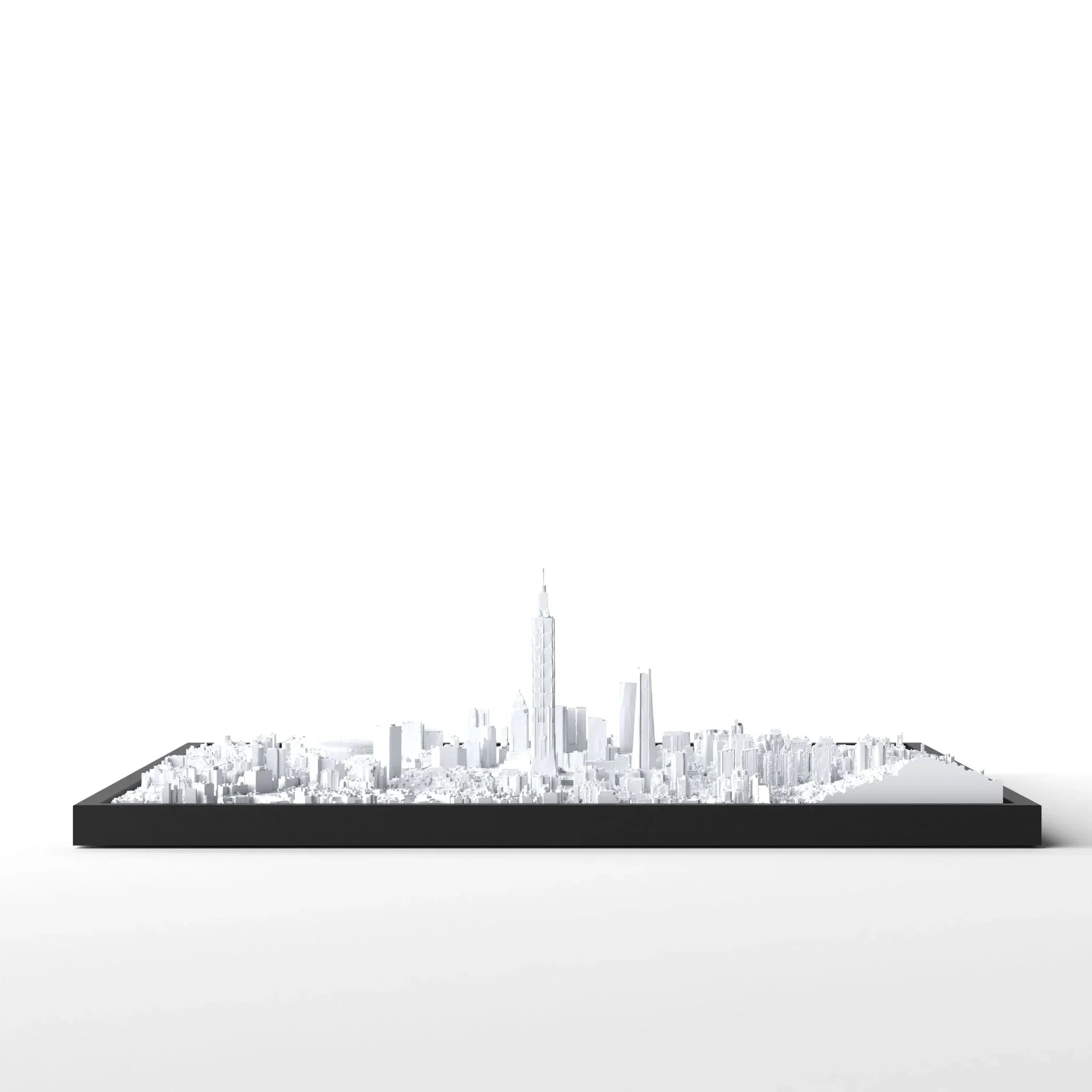 3D gedrucktes Stadtmodell Taipeh eingerahmt für deine Wand - CraftedCity