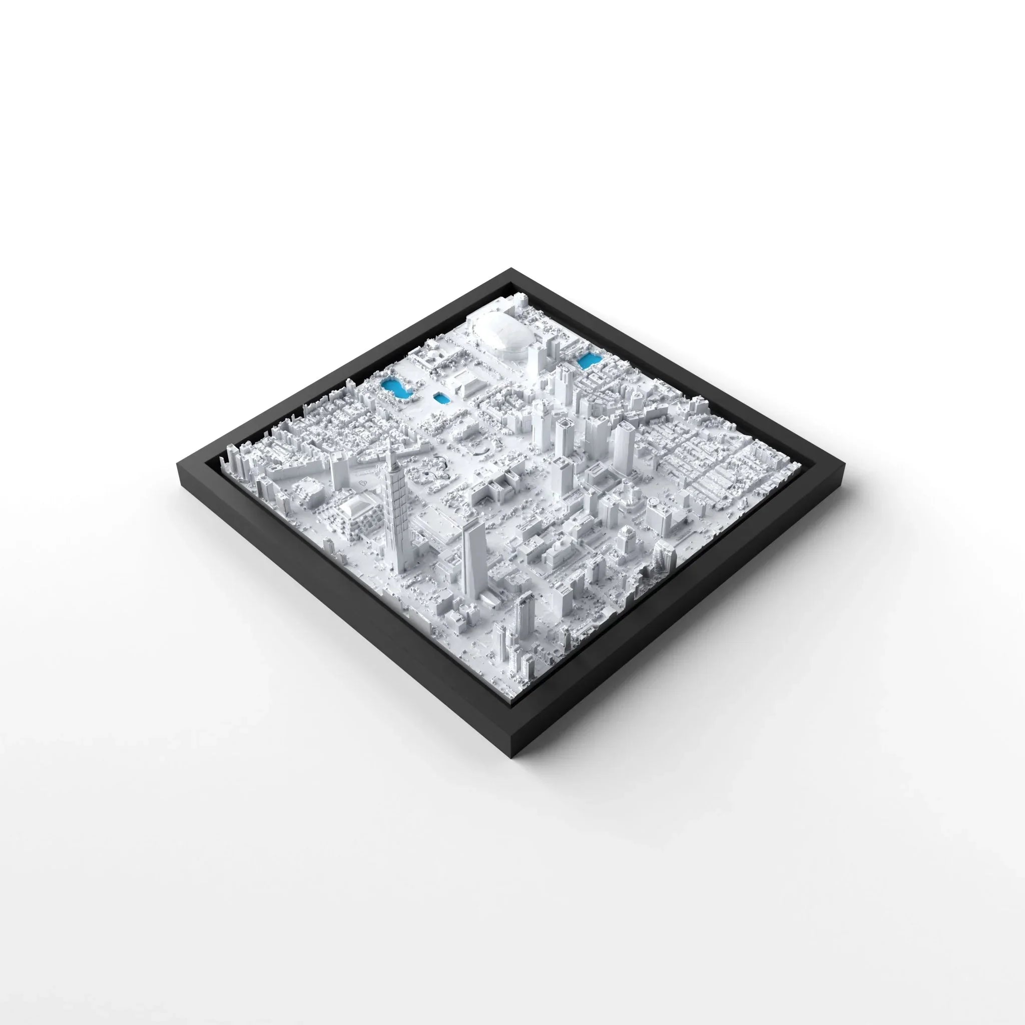3D gedrucktes Stadtmodell Taipeh eingerahmt für deine Wand - CraftedCity