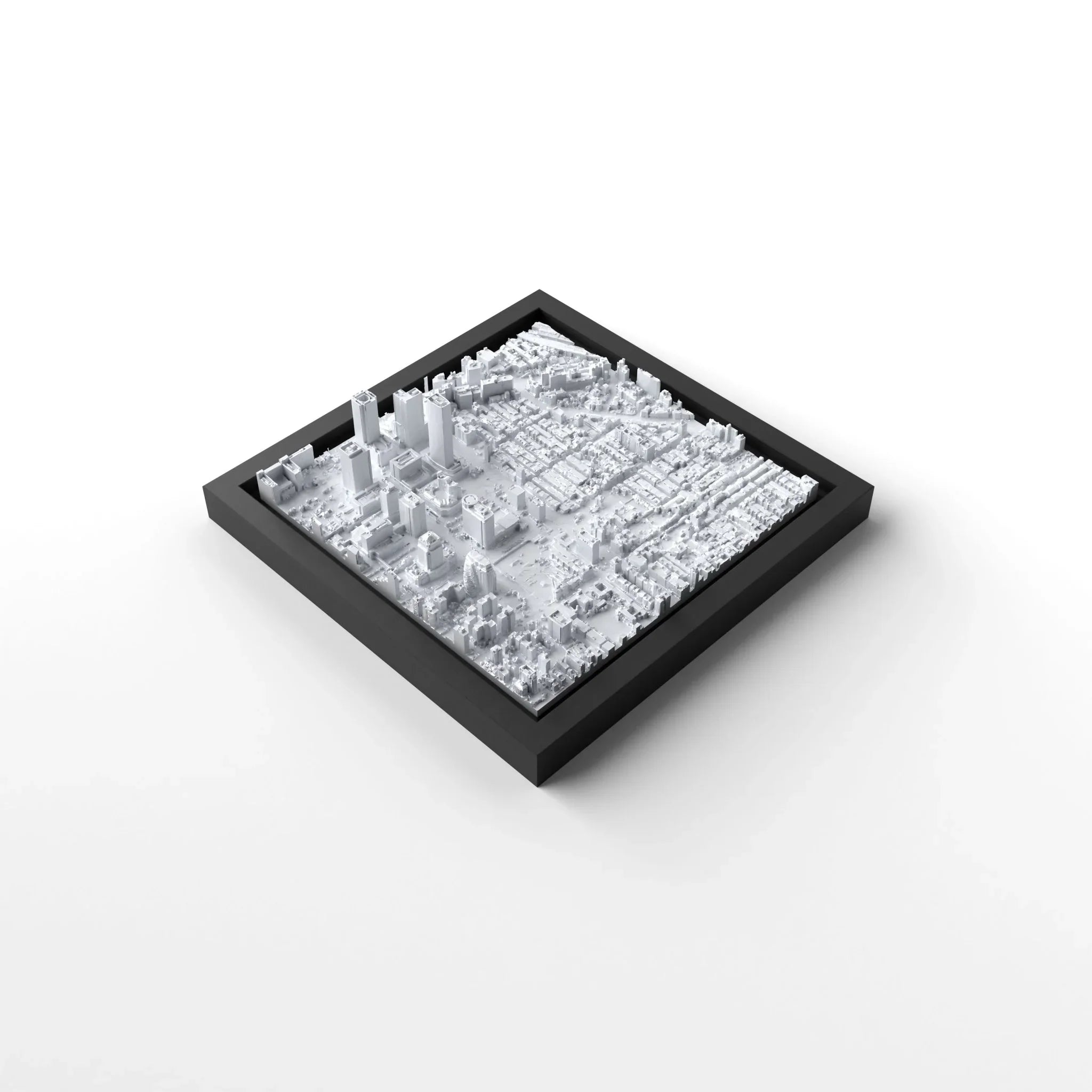 3D gedrucktes Stadtmodell Taipeh eingerahmt für deine Wand - CraftedCity
