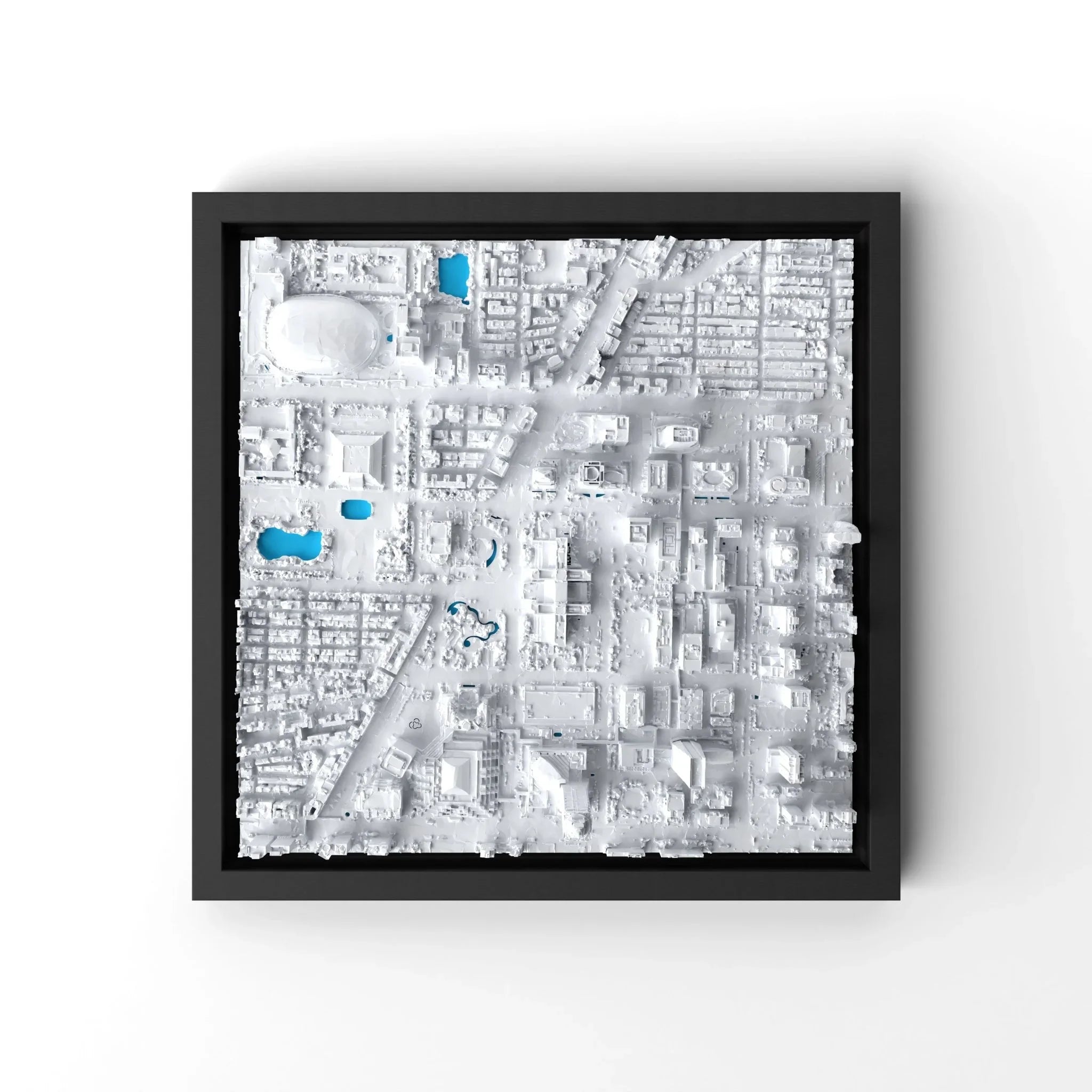 3D gedrucktes Stadtmodell Taipeh eingerahmt für deine Wand - CraftedCity