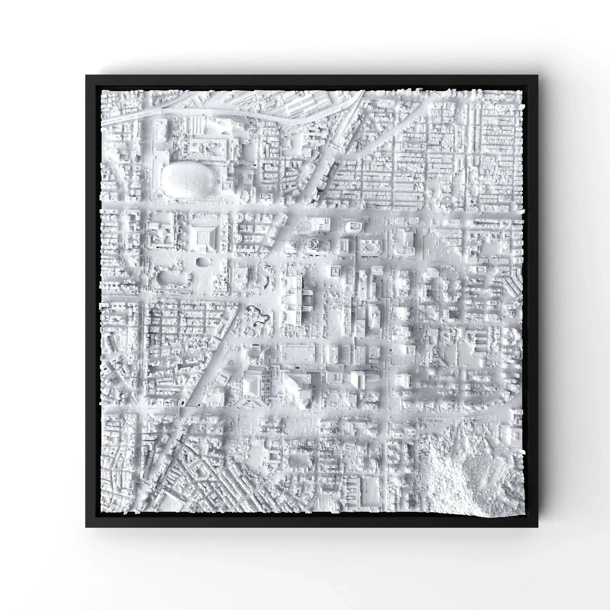 3D gedrucktes Stadtmodell Taipeh eingerahmt für deine Wand - CraftedCity