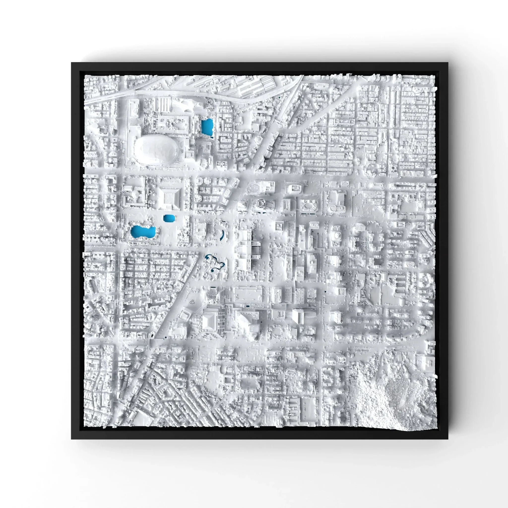 3D gedrucktes Stadtmodell Taipeh eingerahmt für deine Wand - CraftedCity