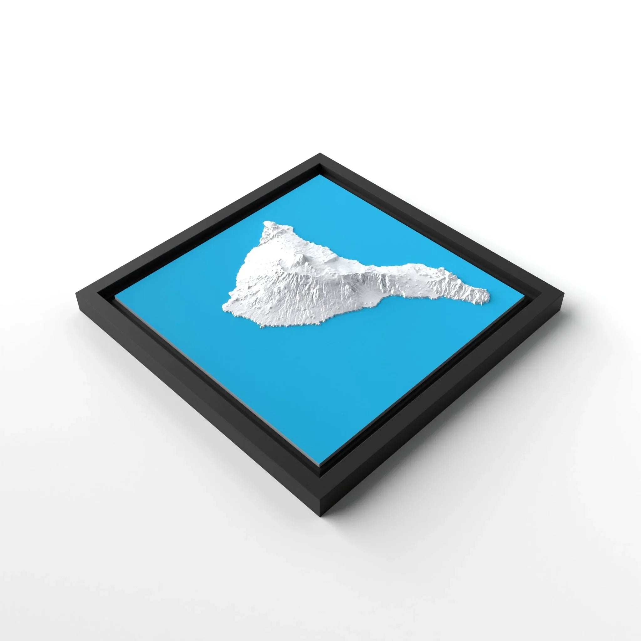 3D gedrucktes Stadtmodell Teneriffa eingerahmt für deine Wand - CraftedCity