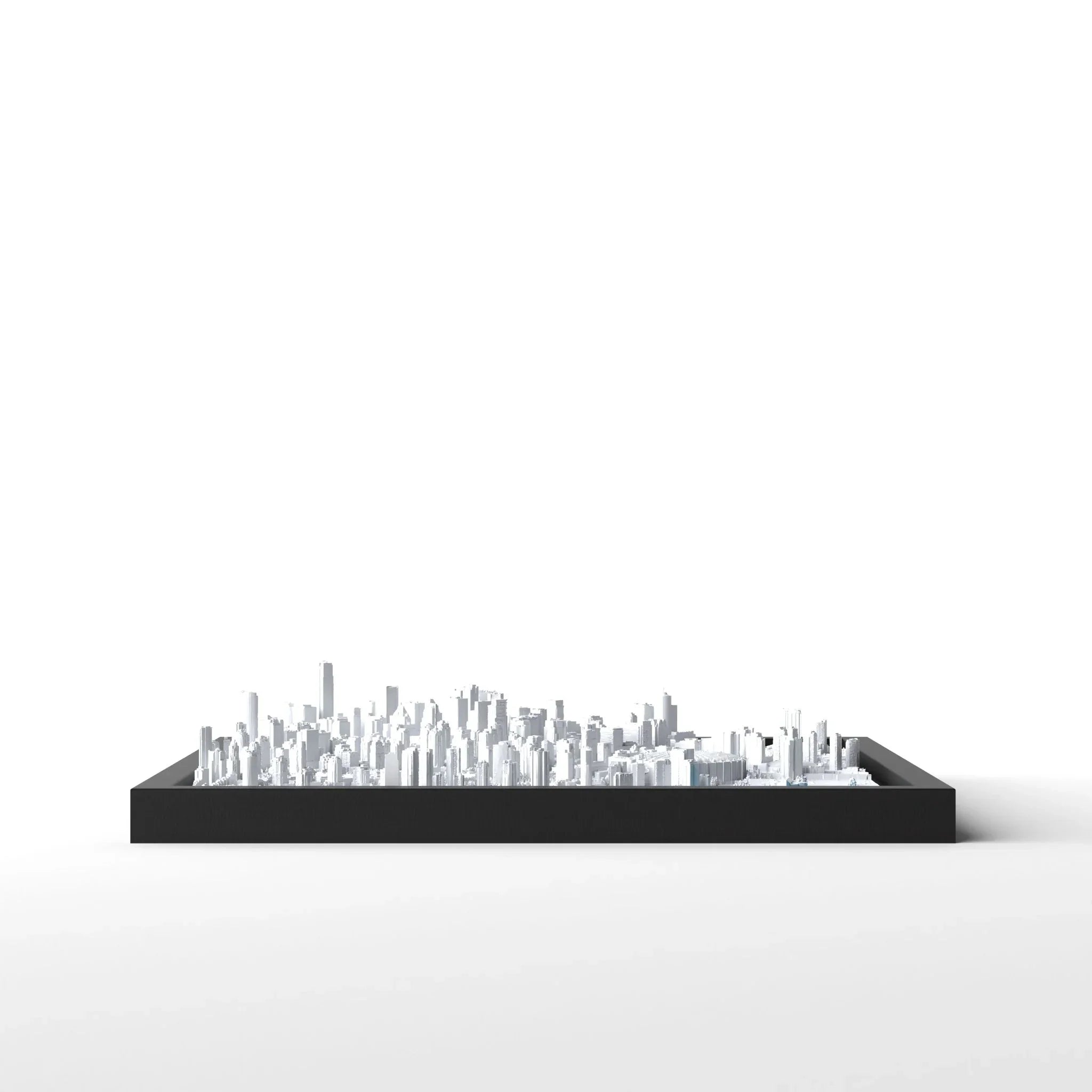 3D gedrucktes Stadtmodell Vancouver eingerahmt für deine Wand - CraftedCity