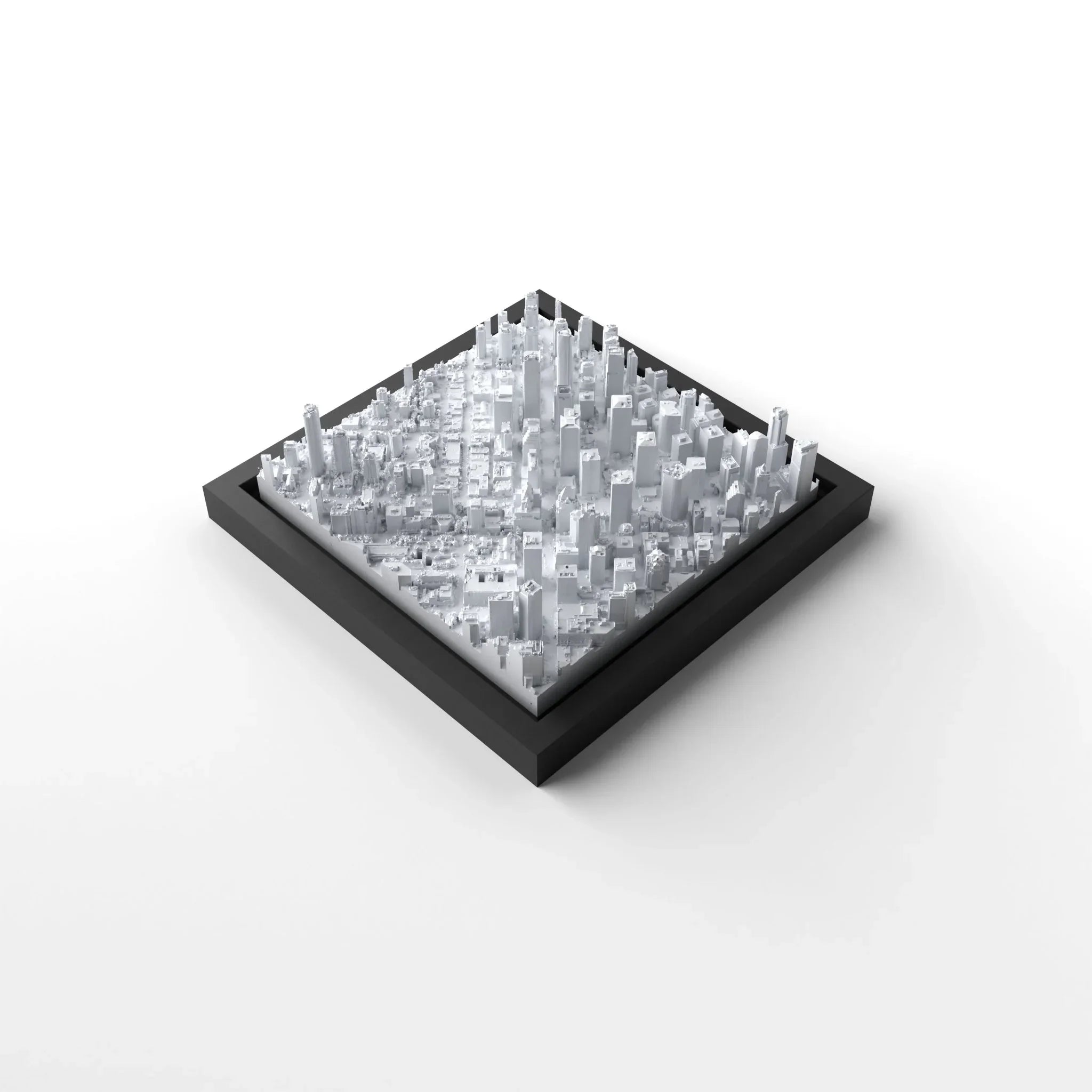 3D gedrucktes Stadtmodell Vancouver eingerahmt für deine Wand - CraftedCity