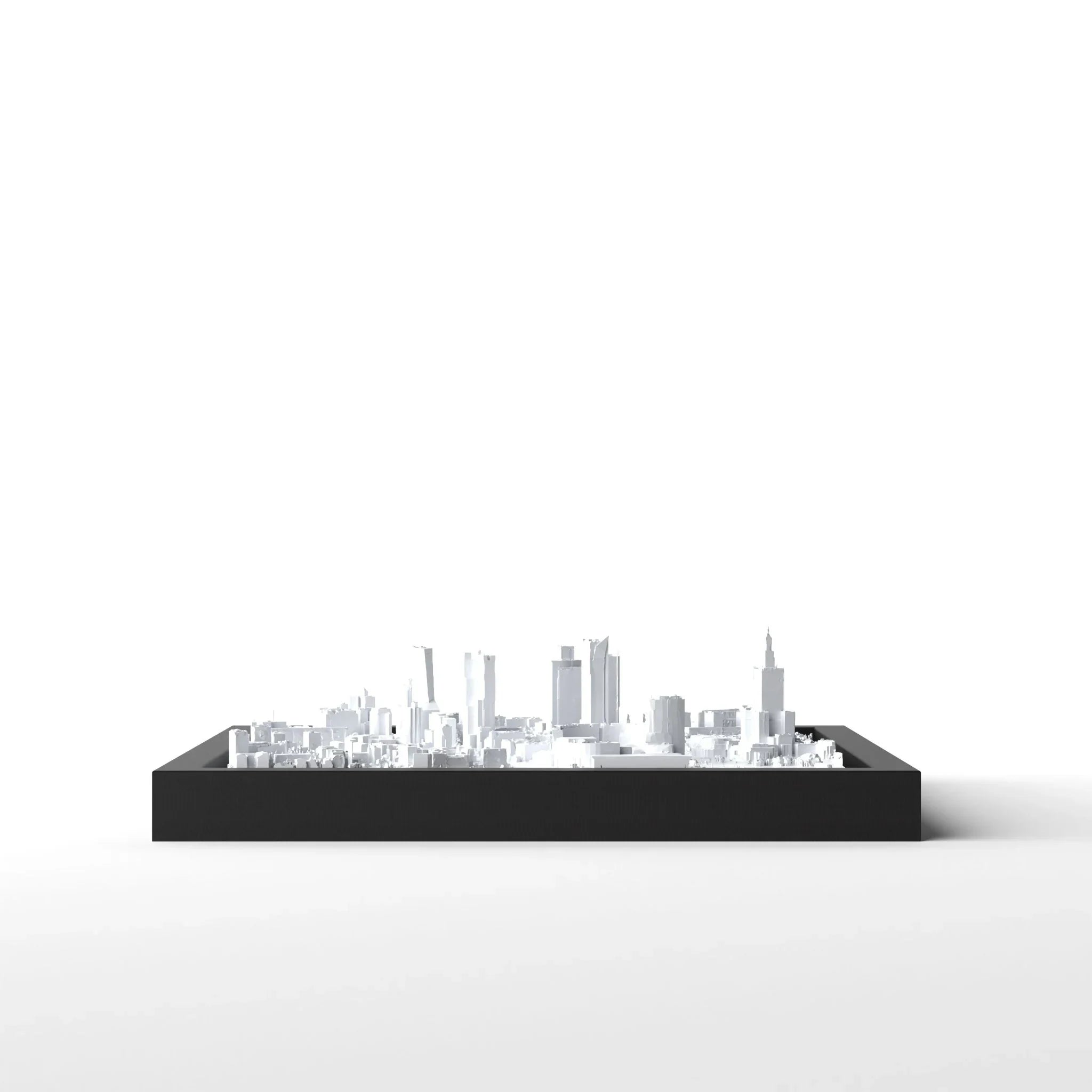 3D gedrucktes Stadtmodell Warschau eingerahmt für deine Wand - CraftedCity